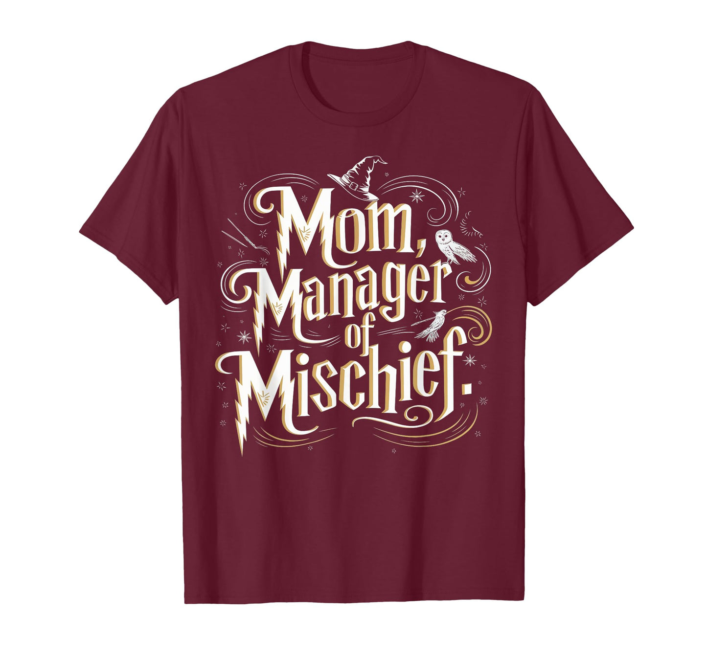 Mom Manager of Mischief Magic Themed Funny Tee T-Shirt