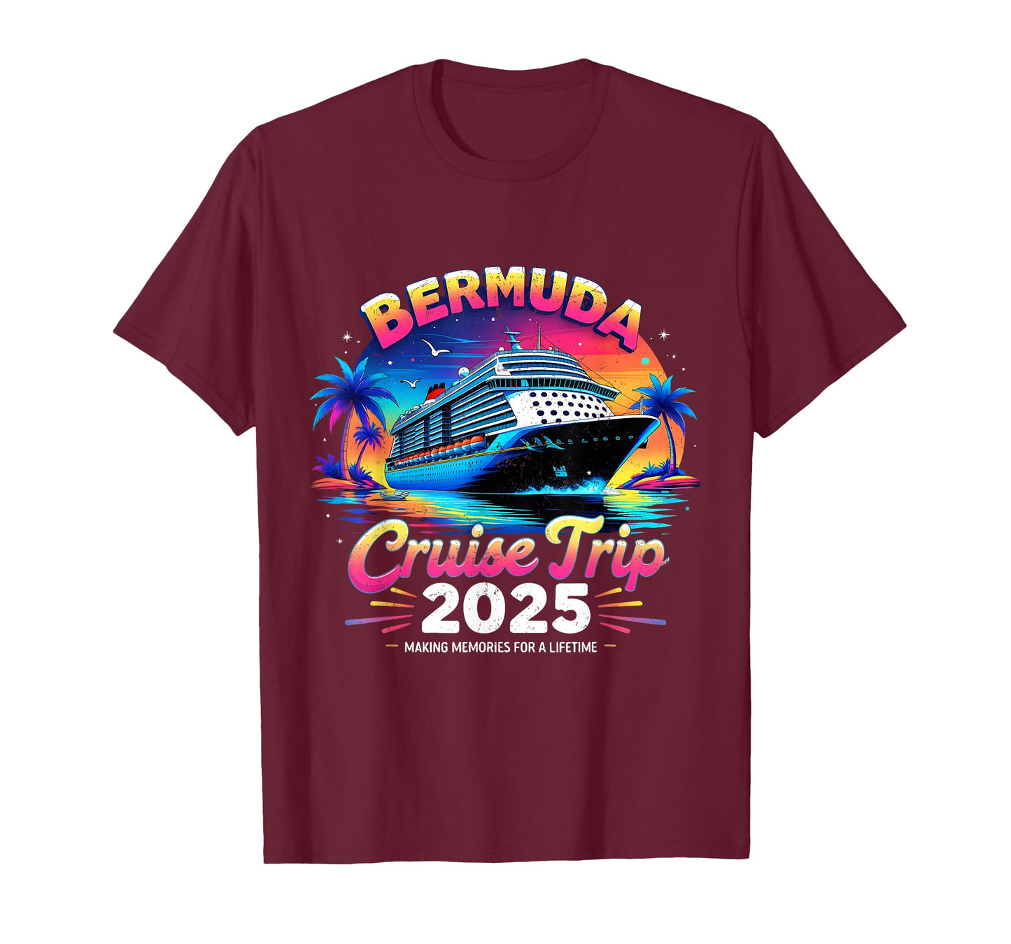 Bermuda Cruise Trip 2025 Sunset Vacation Gift T-Shirt