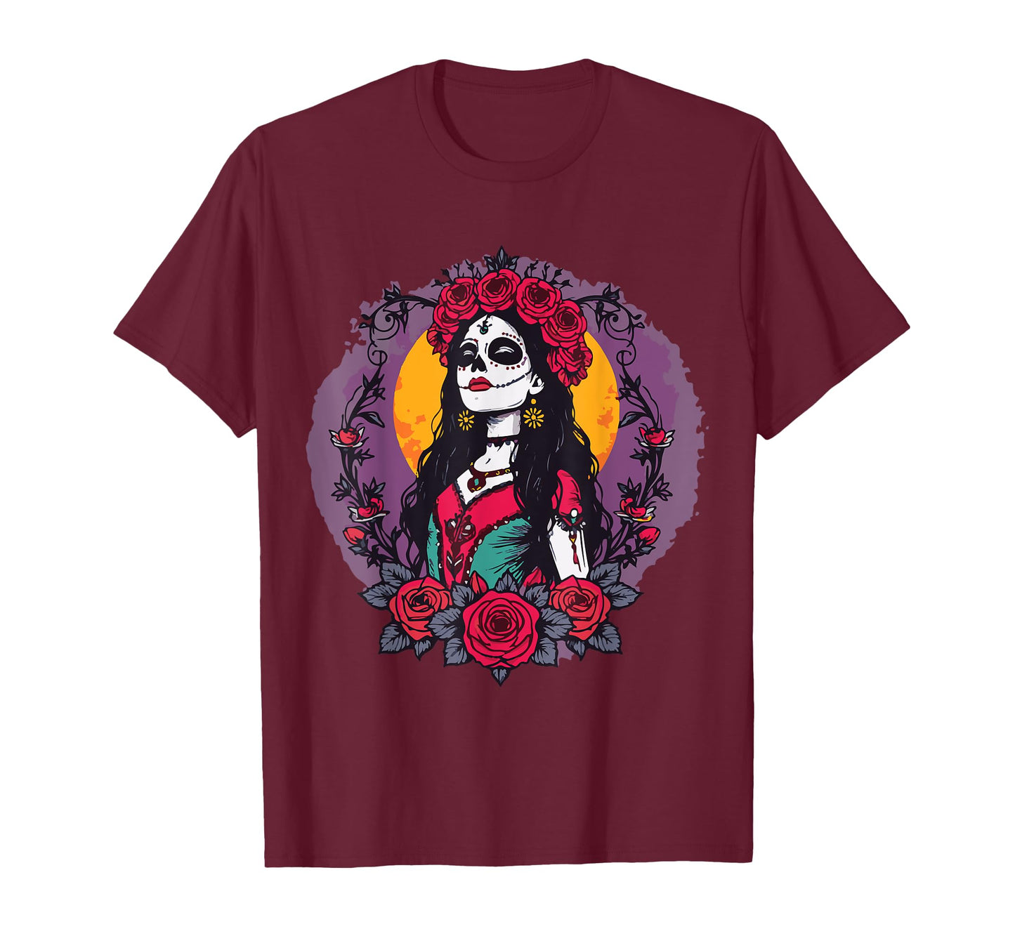 La Catrina Skull Dia de Los Muertos T-Shirt