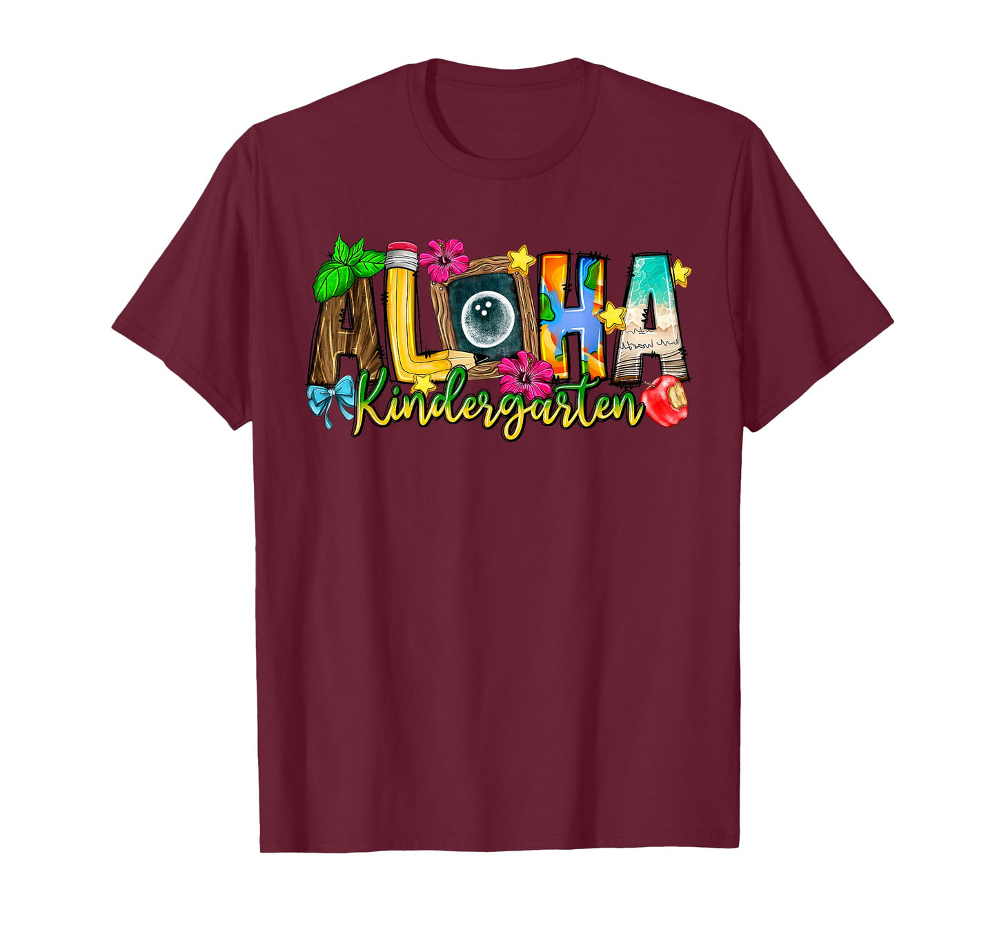 Aloha Kindergarten Teacher Life Summer Beach Vacation School T-Shirt