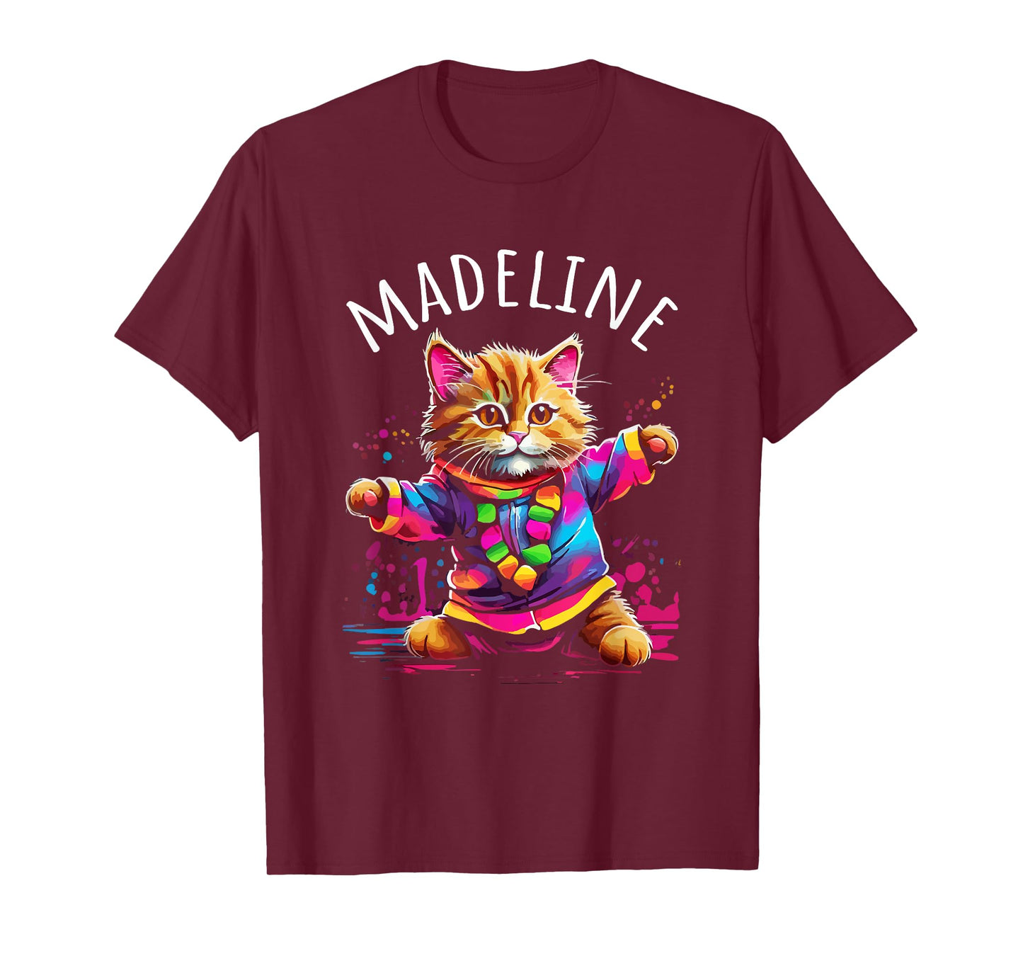 Madeline Dancing Kitty Cat Design for Girls Name Madeline T-Shirt