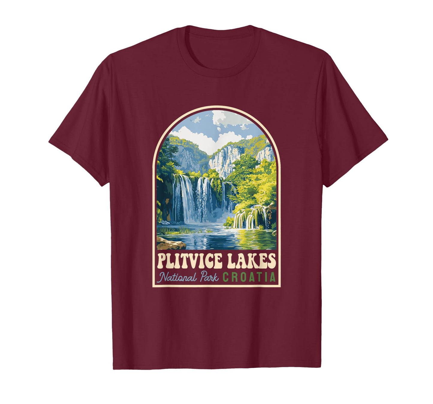 Plitvice Lakes National Park Croatia Souvenir Retro T-Shirt