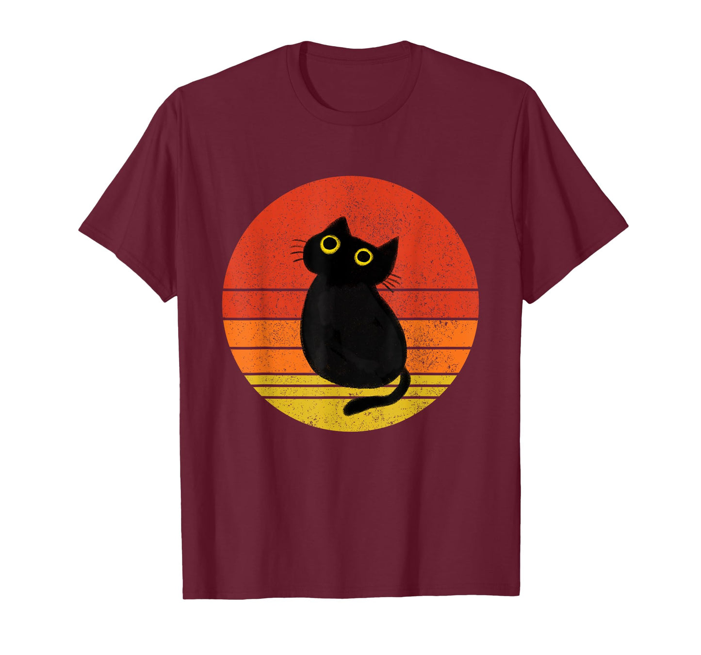 Cute Black Cat Vintage Sunset Cat Lover Cat Owner T-Shirt