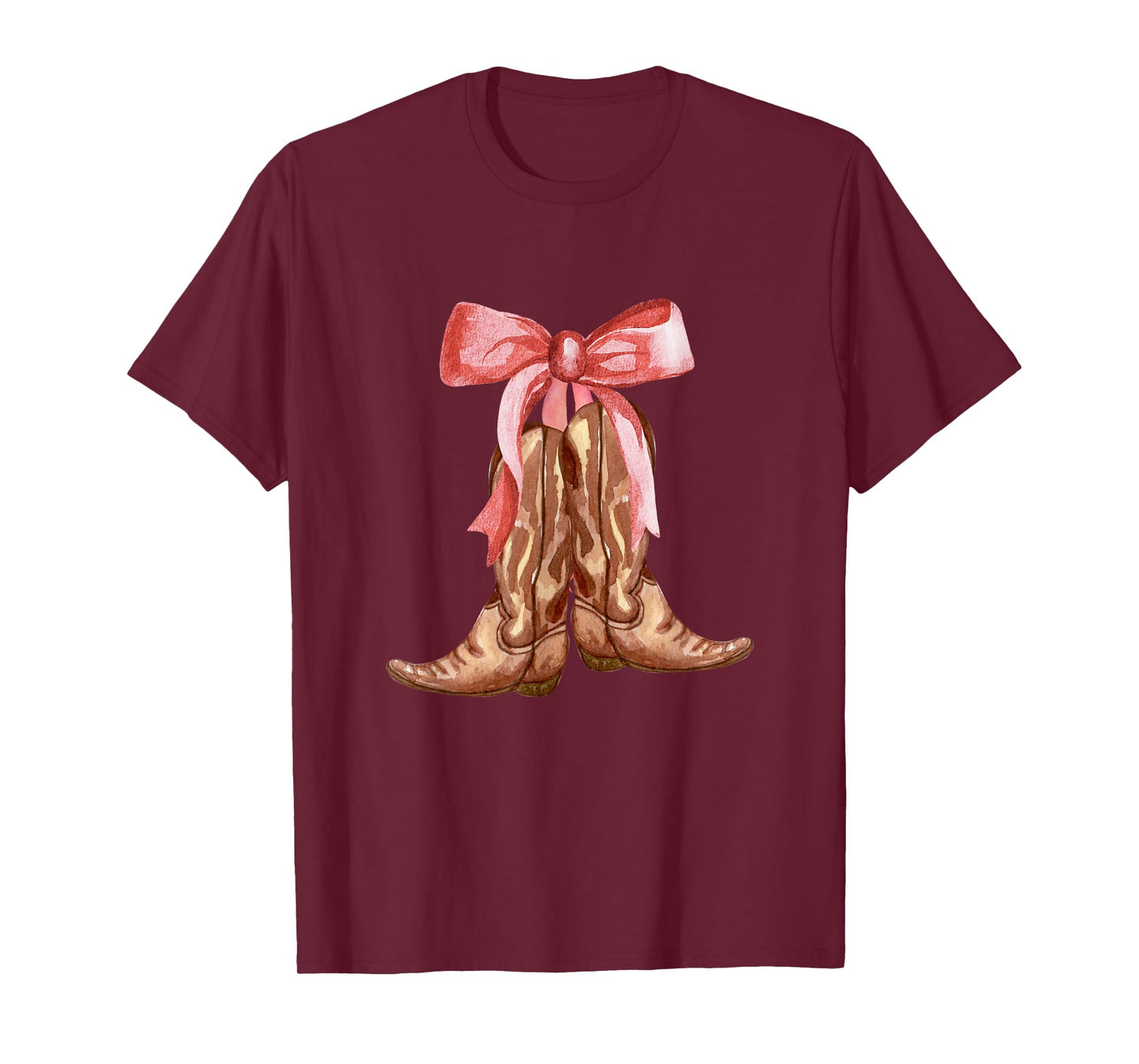 Cowgirl Boots Coquette Pink Bow Preppy Toddler Women Girl T-Shirt