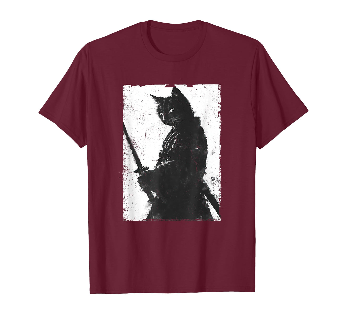 Vintage Samurai Cat Graphic Art Japanese Ukiyo-e T-Shirt for Men Women Girls Kids