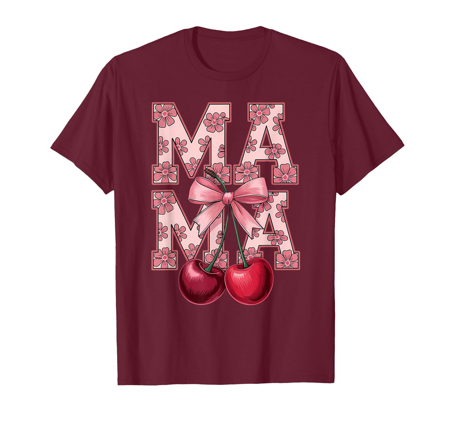 Mama Mommy Cherry Happy Mother's Day Mom Life Coquette Bow T-Shirt