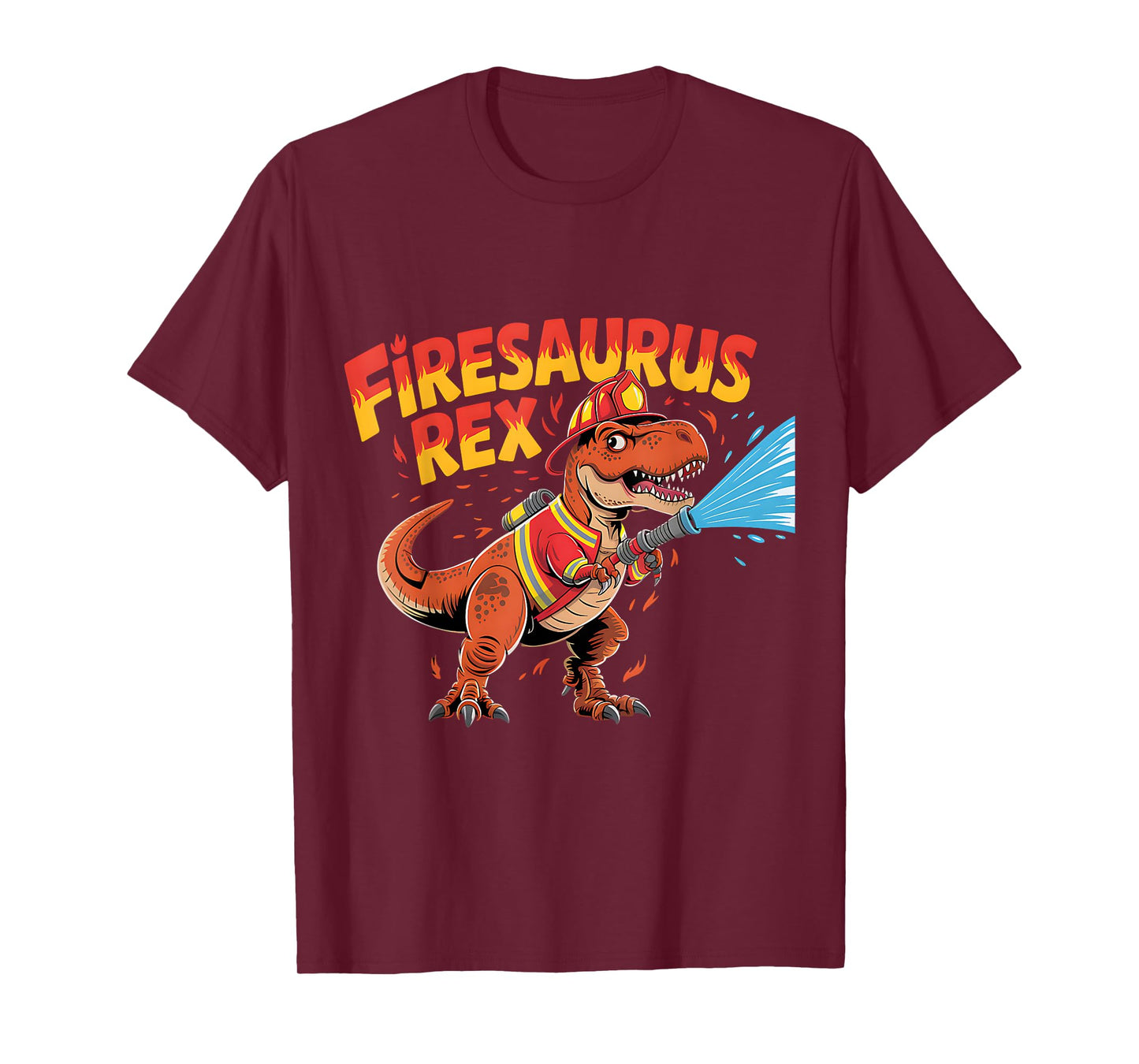 Firesaurus Rex Kids Toddler Rescue Team Firefighter T-Shirt