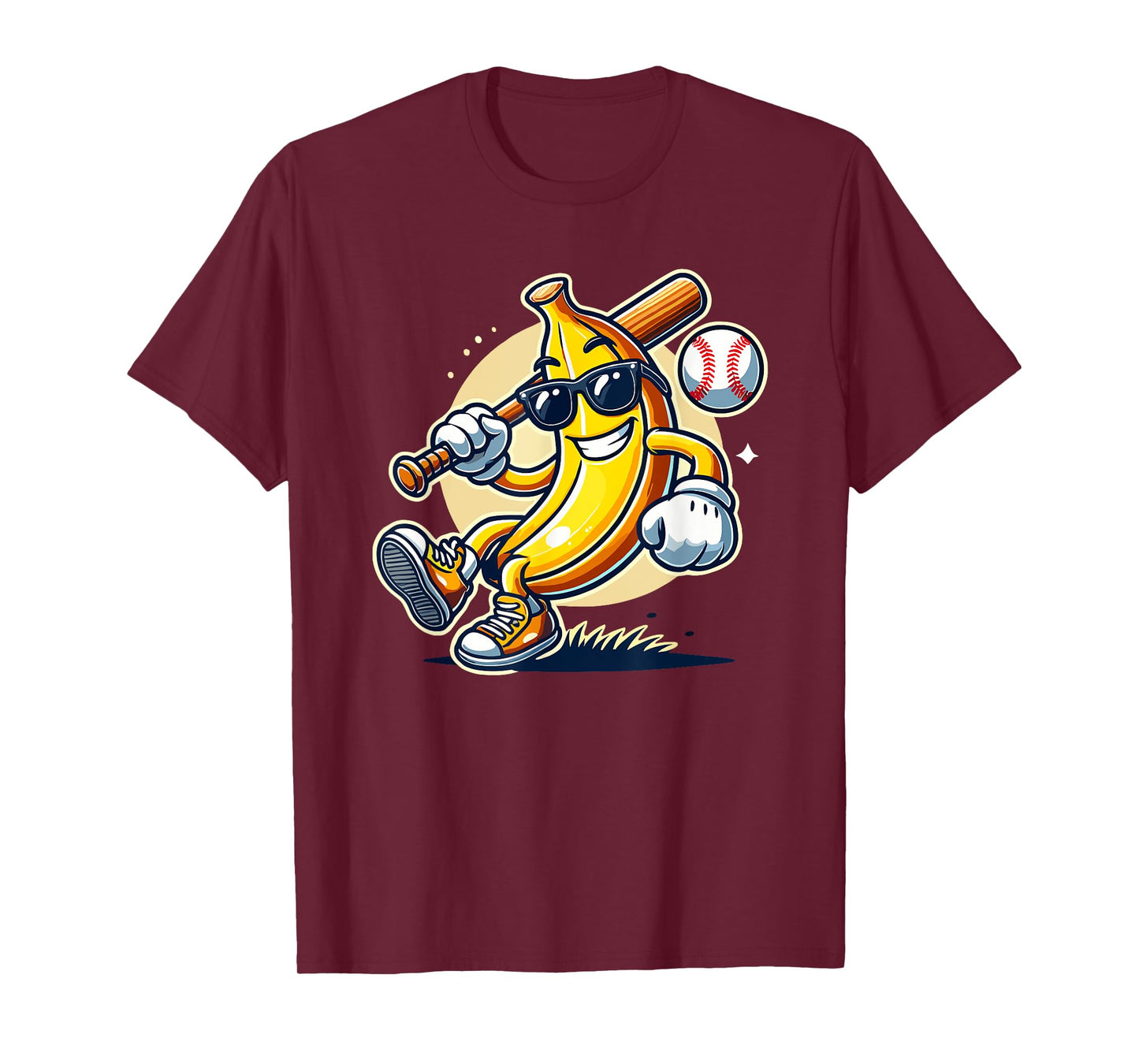 Banana Playing Baseball Fruit Lover Baseball Player T-Shirt