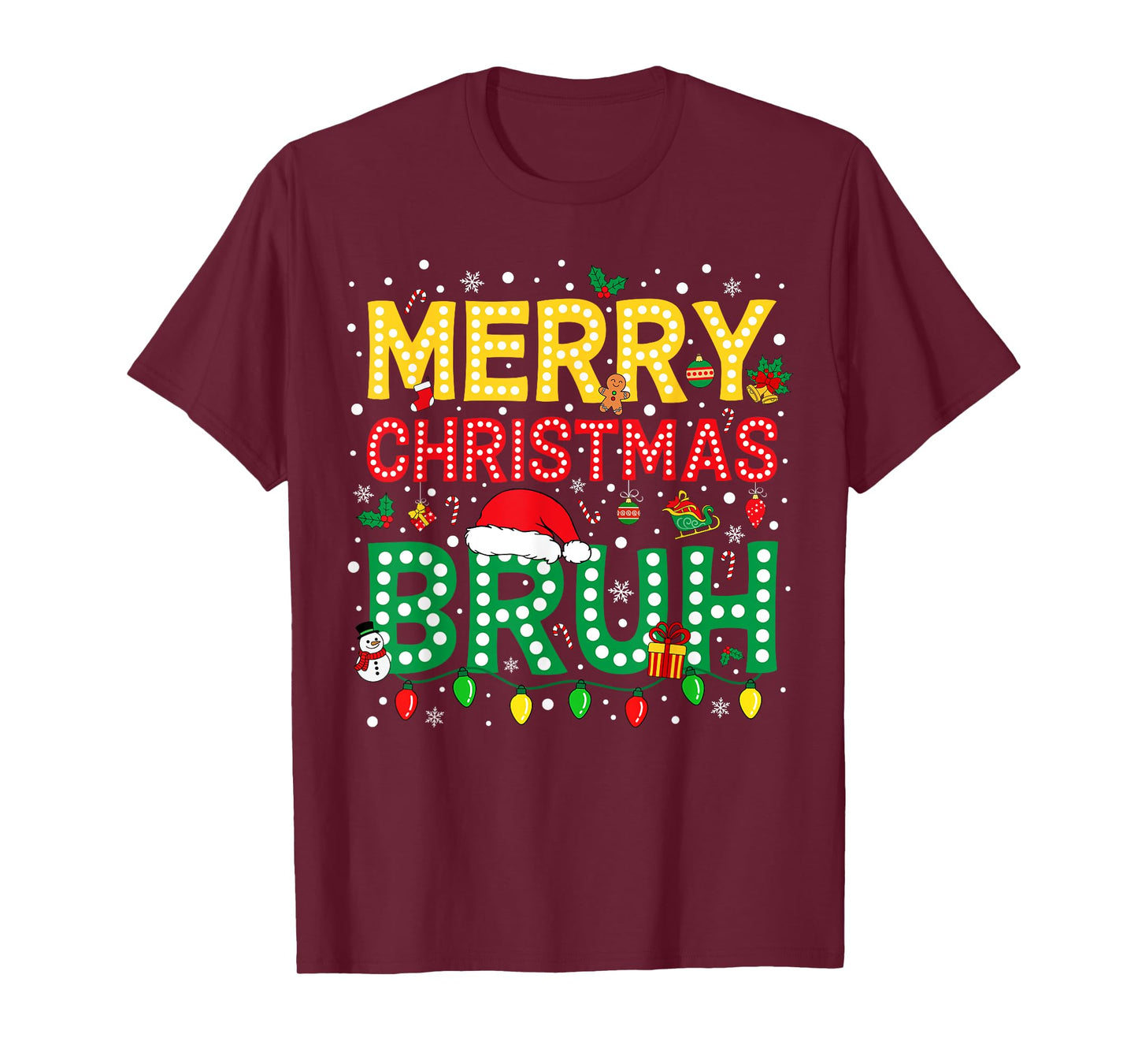 Bruh Christmas Bruh Merry Christmas Teens Boys Men Christmas T-Shirt
