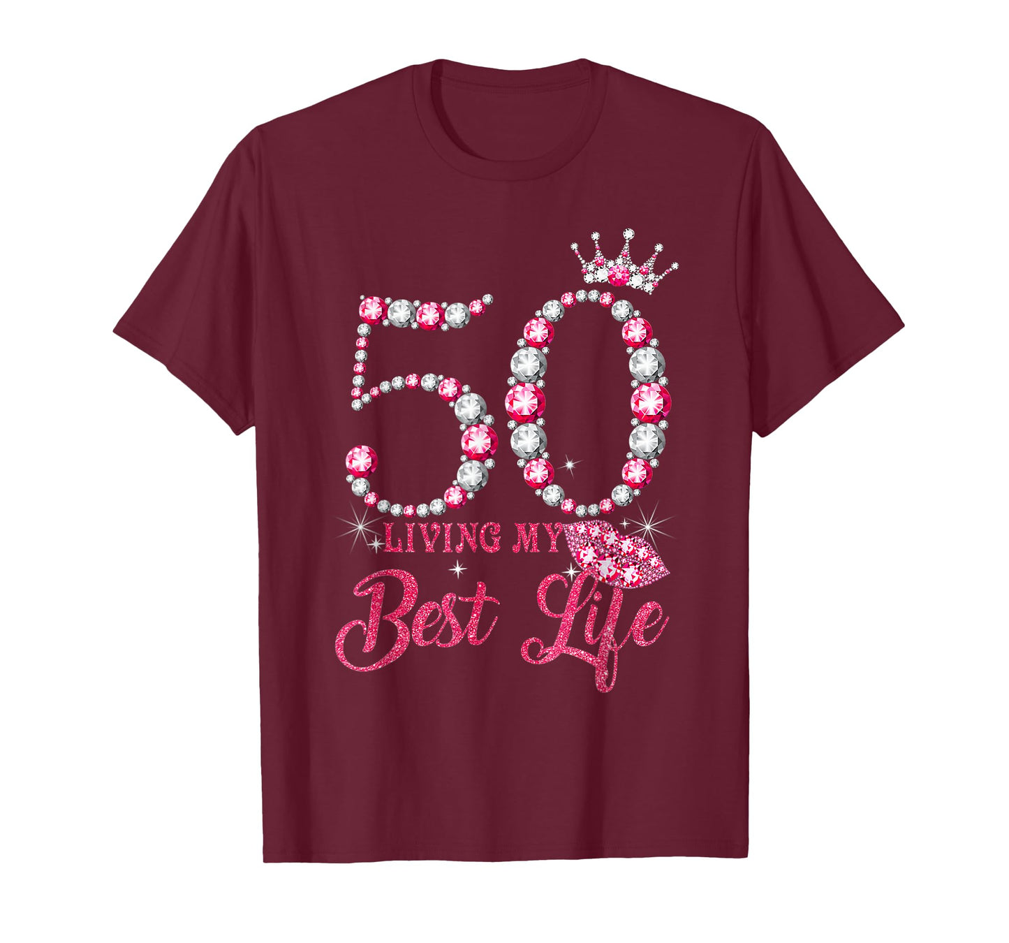 Living My Best Life 50 Years Old 50th Birthday Queen Women T-Shirt