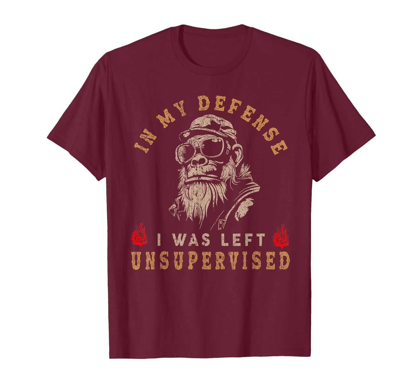 Funny Monkey In My Defense I Was Left Unsupervised T-Shirt