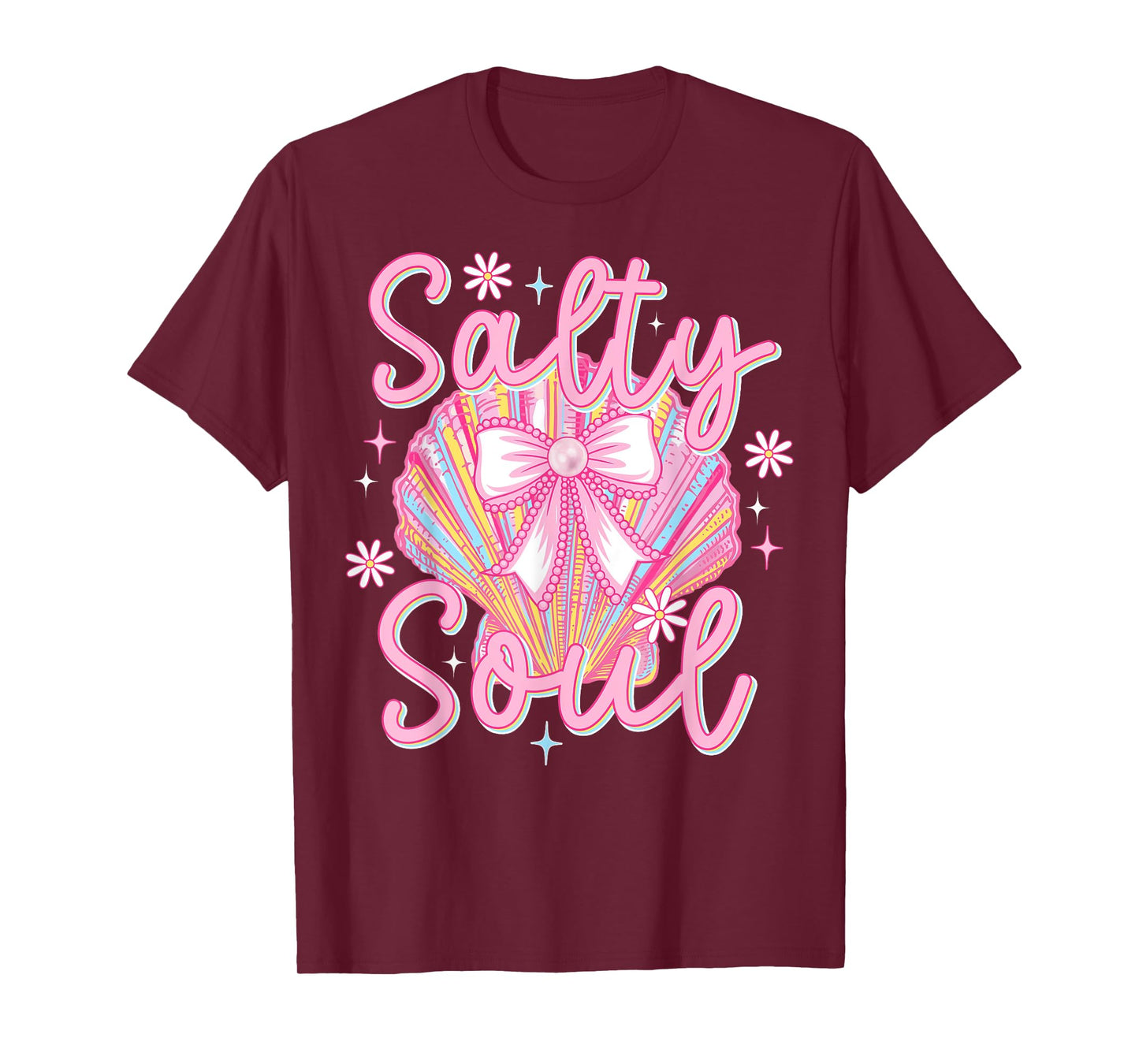 Beach Summer Vibes Cute Clam Pearl Coquette Salty Girls Soul T-Shirt