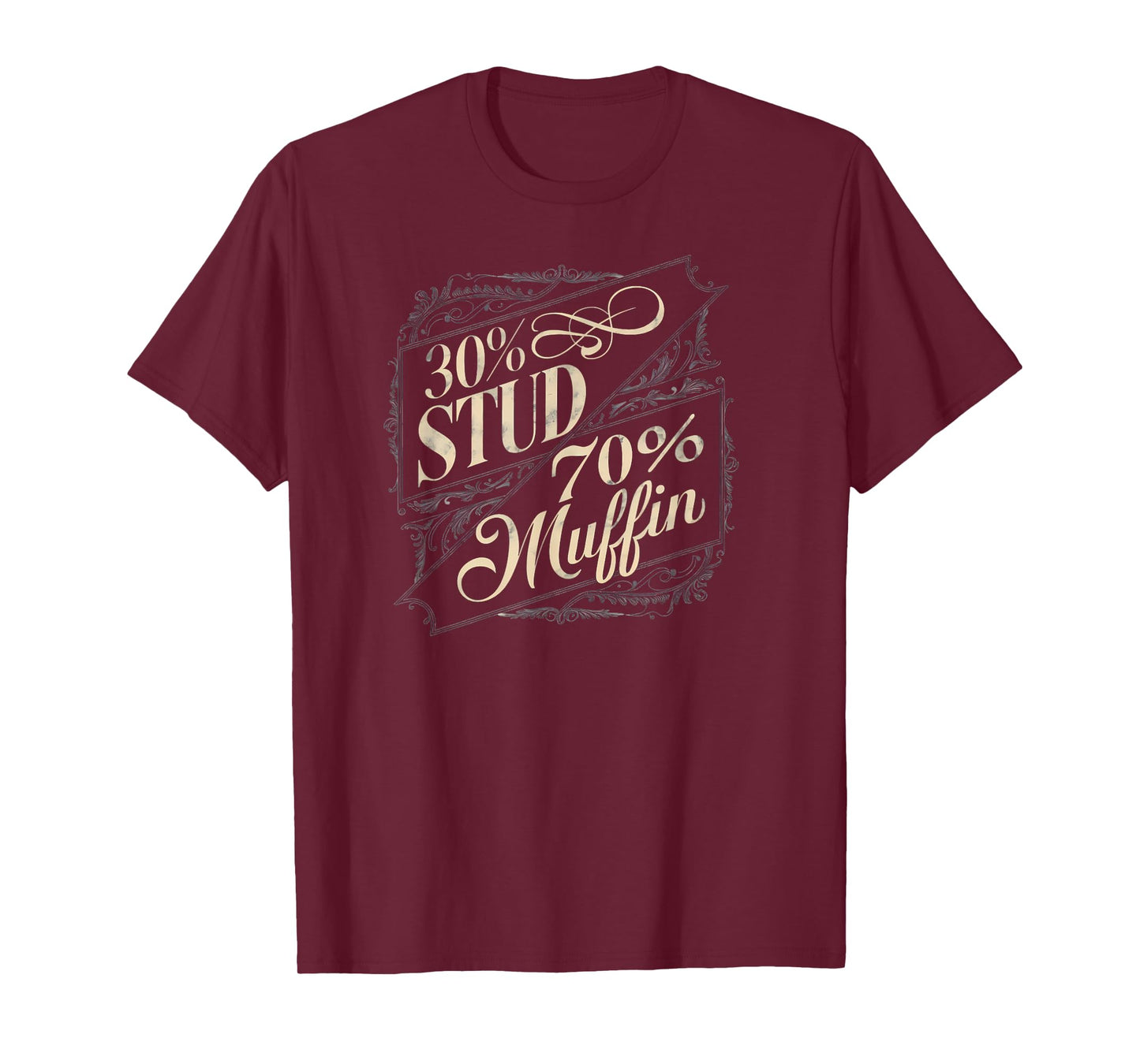 30% Stud 70% Muffin Vintage Retro Funny Joke Sarcasm T-Shirt