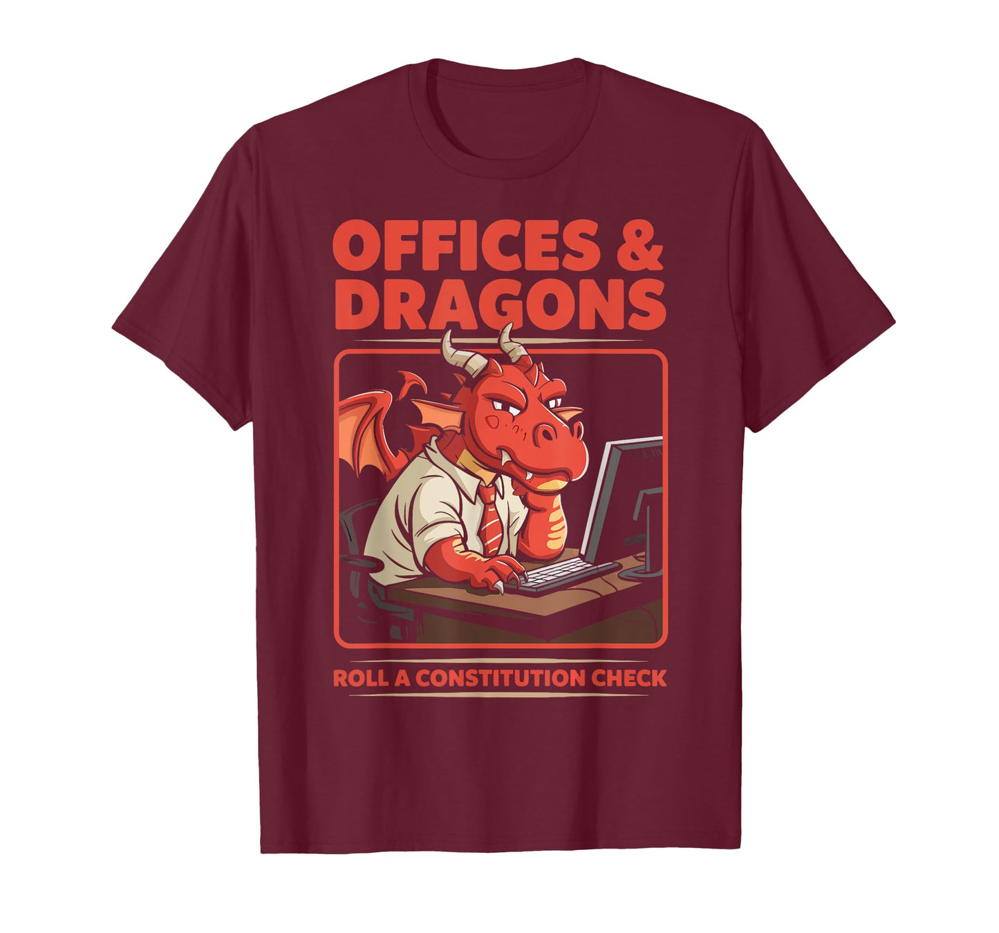 Offices and Dragons RPG Humour Dragon Work Life Art T-Shirt