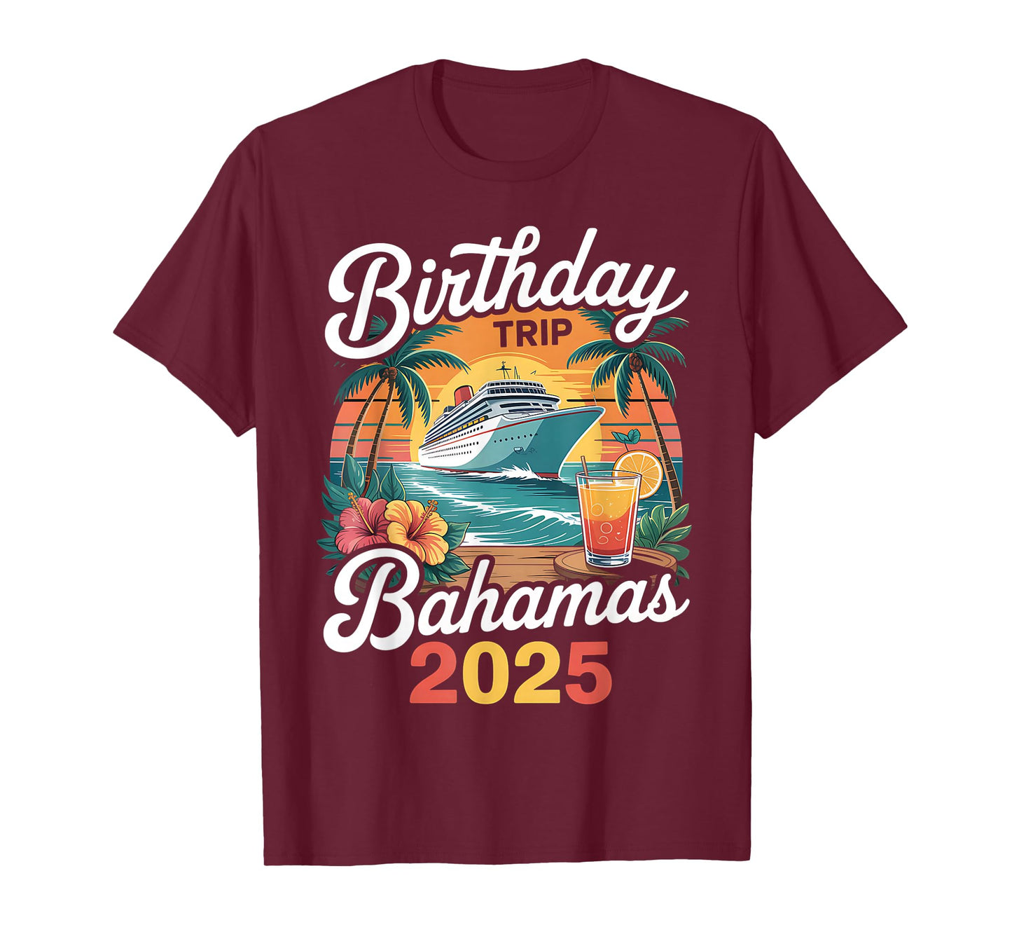 Bahamas Birthday Trip 2025 Crew Tropical Beach Vacation T-Shirt
