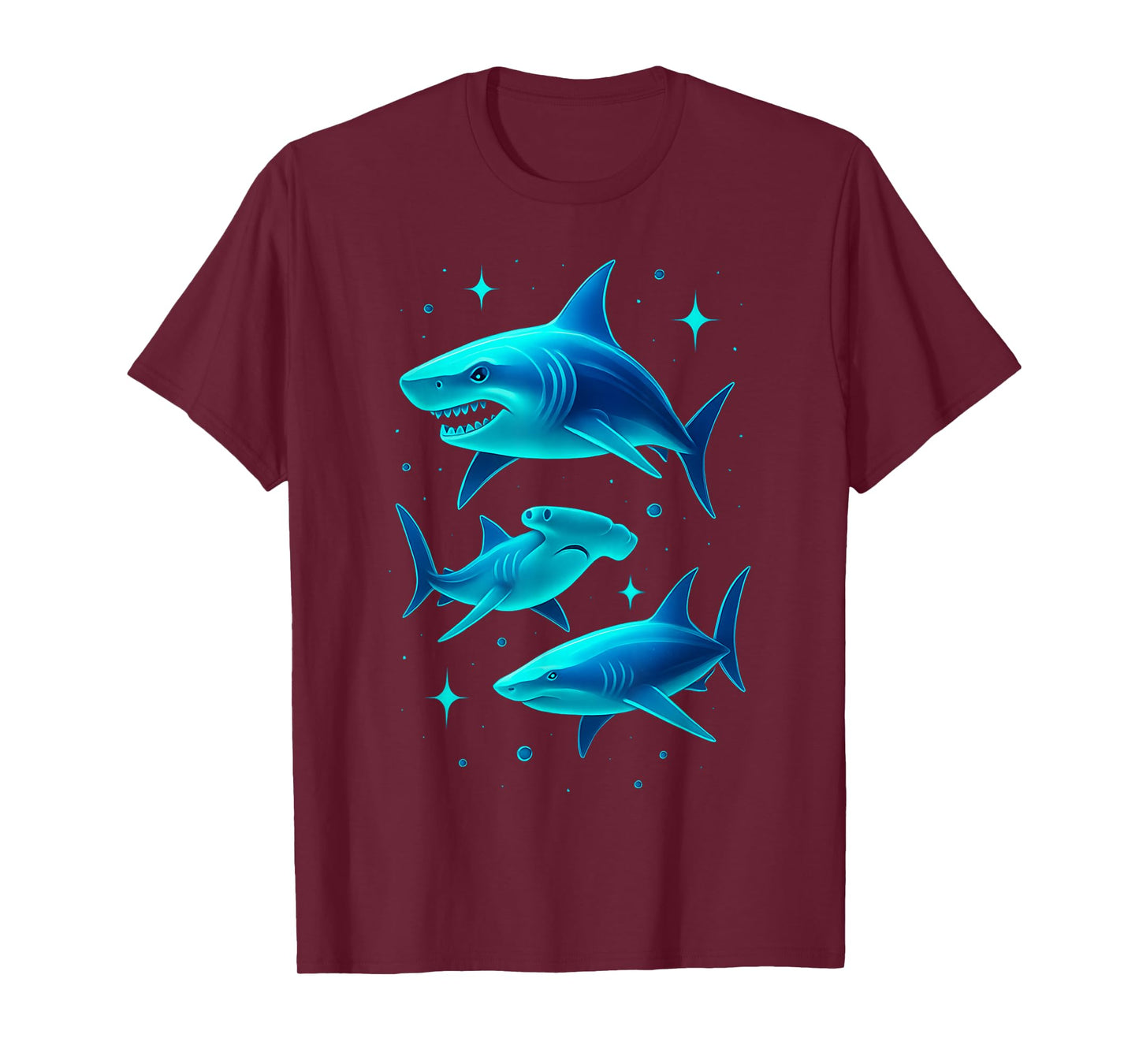 Retro Ocean Wildlife White Shark Hammerhead Sharks Lover T-Shirt
