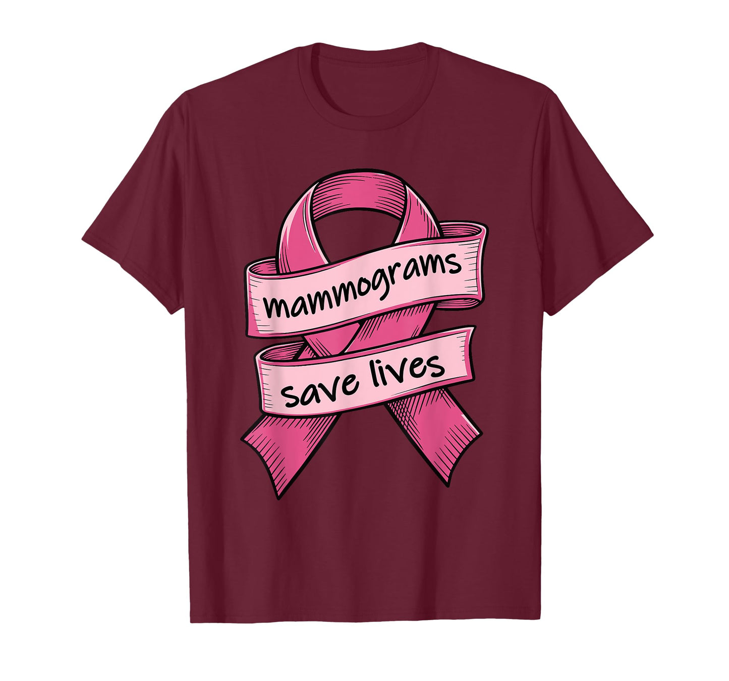 Mammogram Screenings Save Lives Pink Breast Cancer Awareness T-Shirt