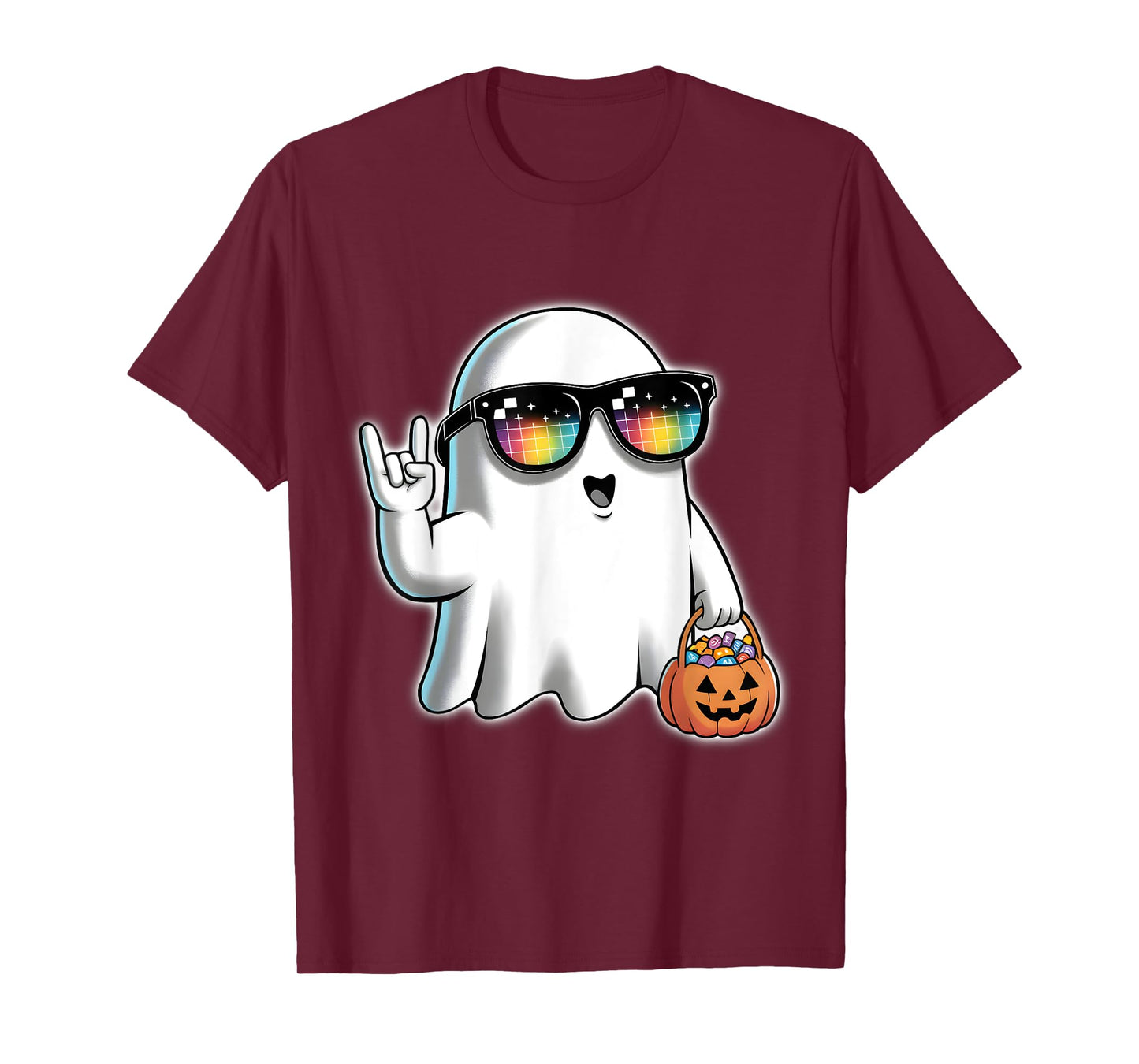 Ghost Boo Rock Pumpkin Halloween T-Shirt