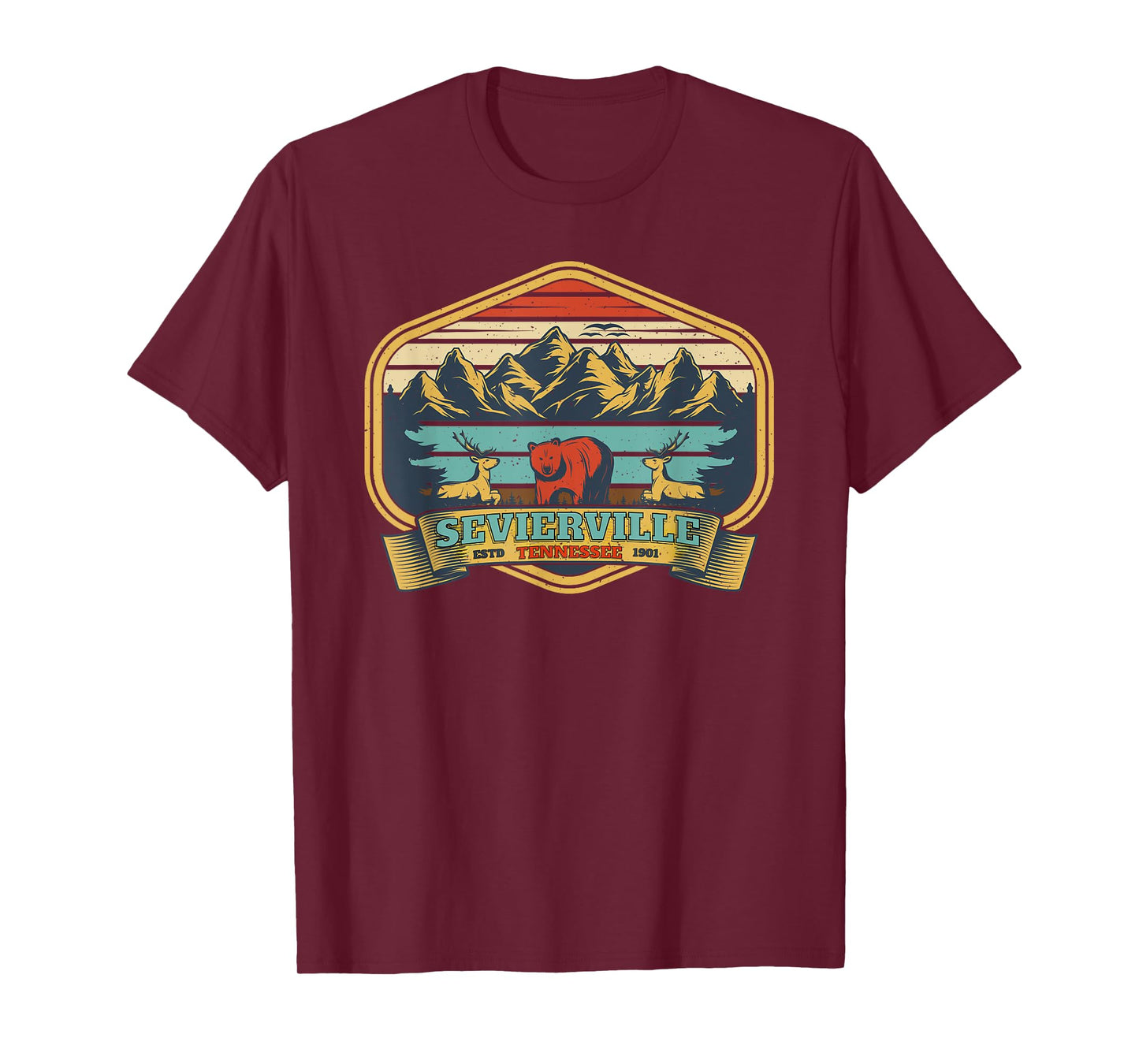 Sevierville, TN – Smoky Mountains Wildlife Vintage T-Shirt