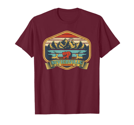 Sevierville, TN – Smoky Mountains Wildlife Vintage T-Shirt