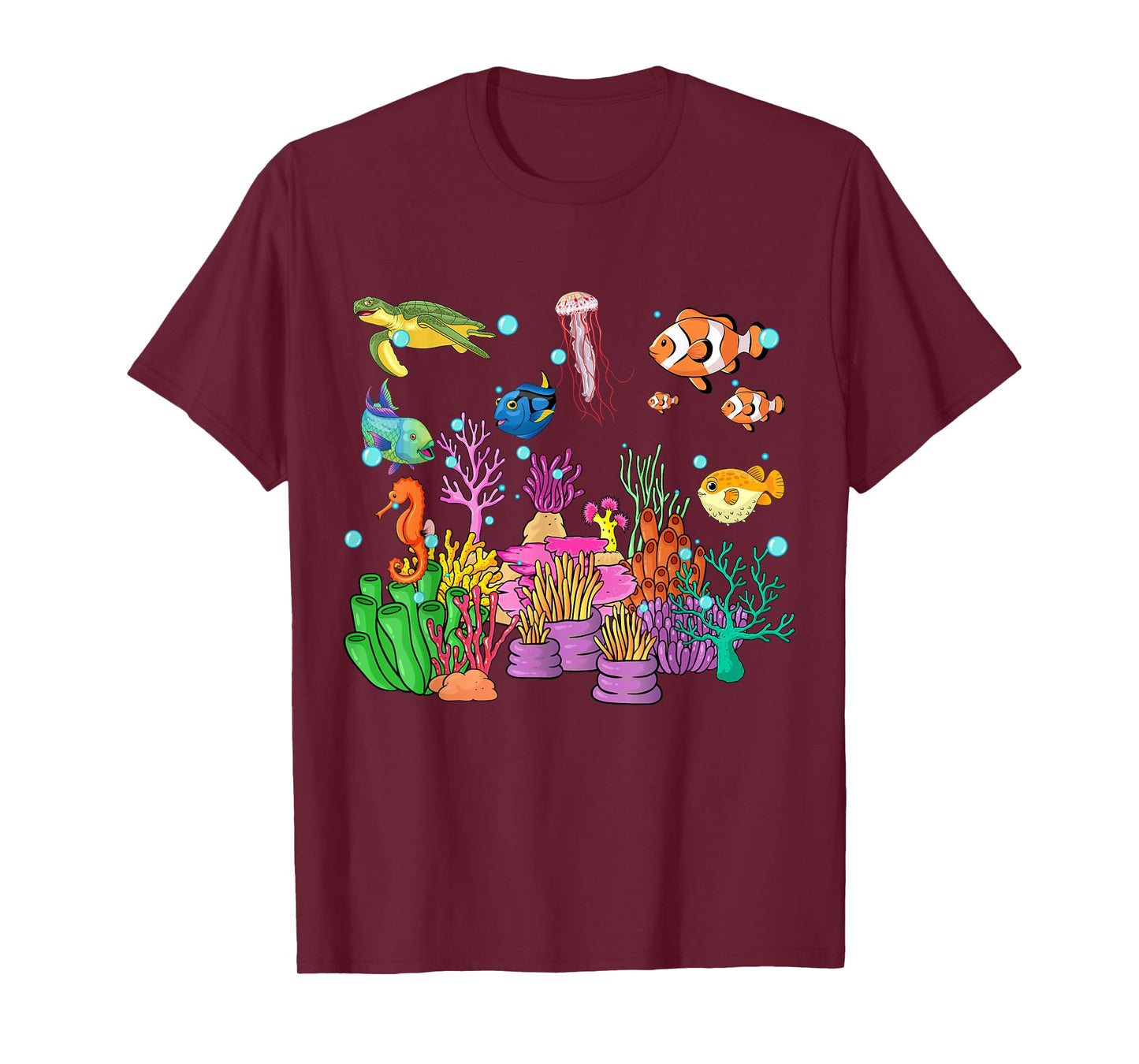 Coral reef with colorful tropical Fish, Marine Life T-Shirt