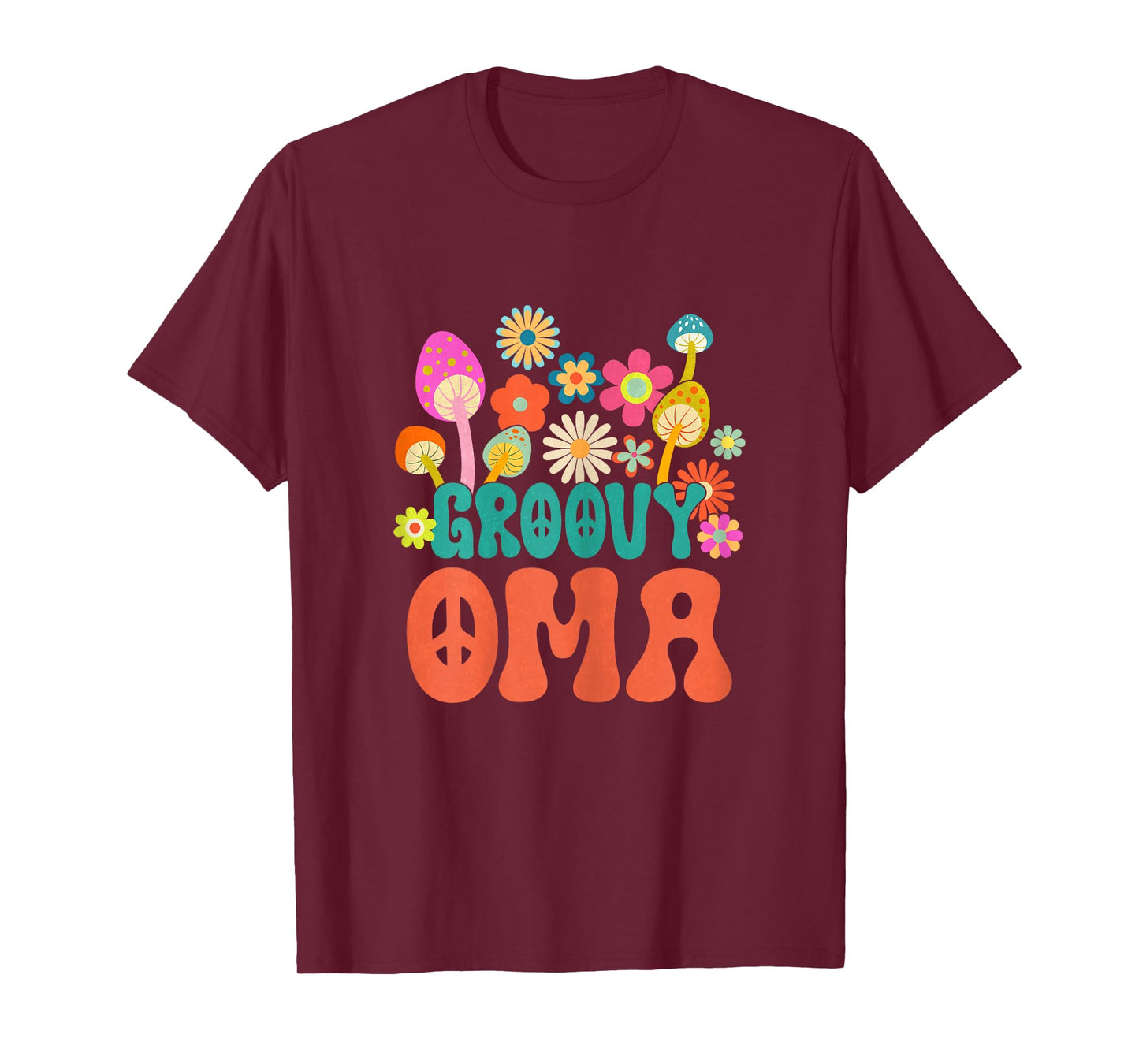 Retro Groovy Oma Gifts For Mother's Day Hippie Flower T-Shirt