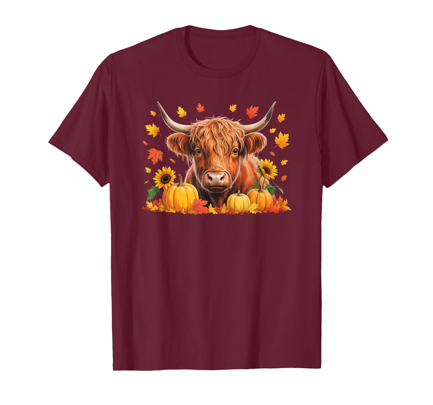 Fife Life Highland Cow Autumn Fall T-Shirt