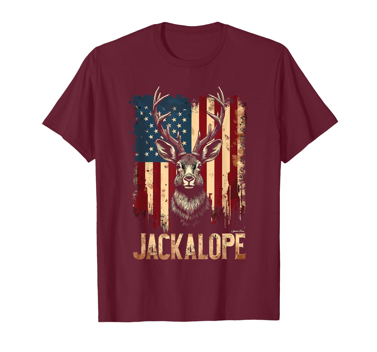 Jackalope American Flag Urban Wildlife T-Shirt