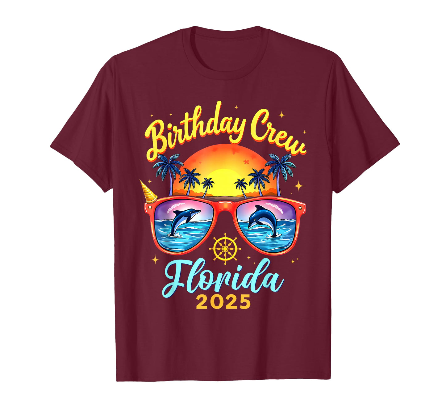 Birthday Crew Vacation Florida 2025 Party Matching Cruise T-Shirt