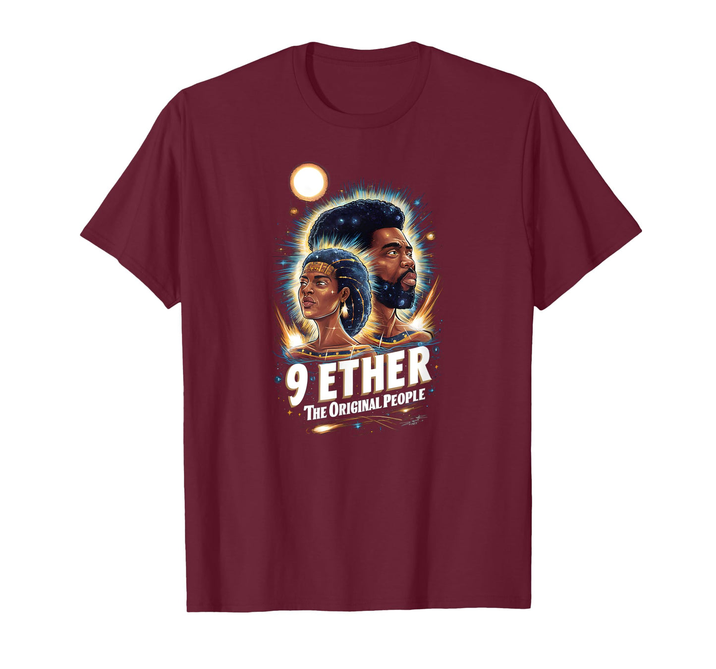 9 Ether The Original People Afrocentric Cosmic Design T-Shirt