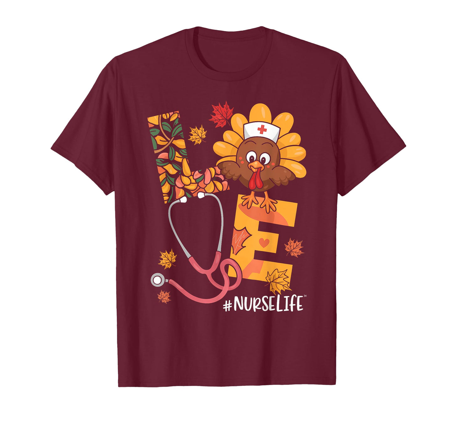 Turkey Nurse Thanksgiving Fall Scrub Nursing RN ICU ER Nicu T-Shirt