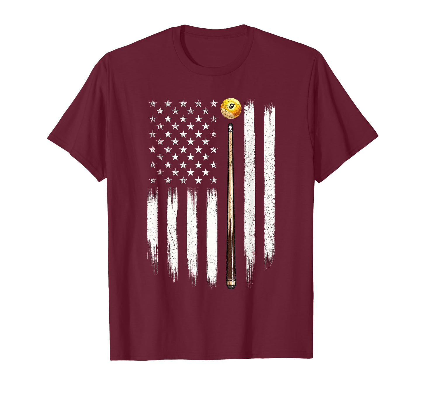 Billiard US Flag - 8 Ball Billiard Game Pool Player T-Shirt