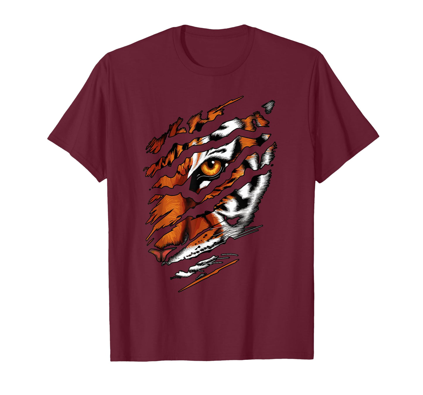 Fearless Tiger Silhouette Claw Eye Zoo Wildlife Animal T-Shirt