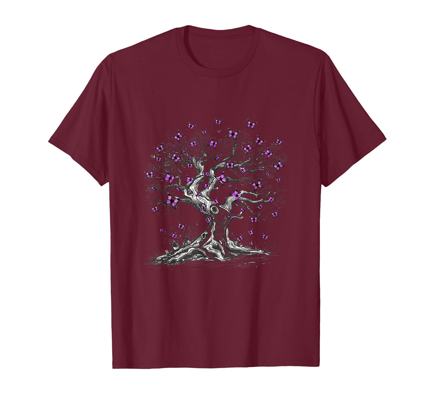 Animal Purple Butterflies Tree Nature Purple Butterfly T-Shirt