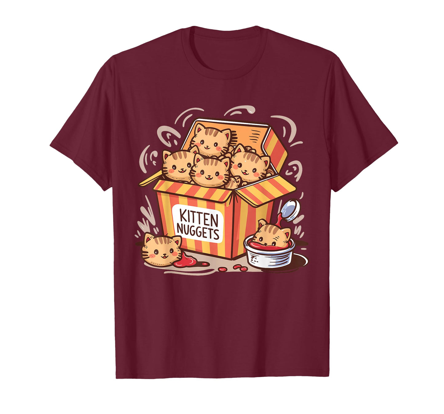 Kitten Nuggets Food Pun Cat Lover Chicken Nuggets T-Shirt