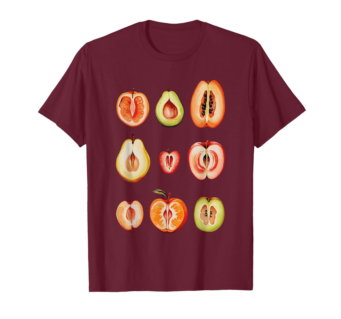 Funny Fruit Art Collection Retro Minimalist Fruit Lover T-Shirt