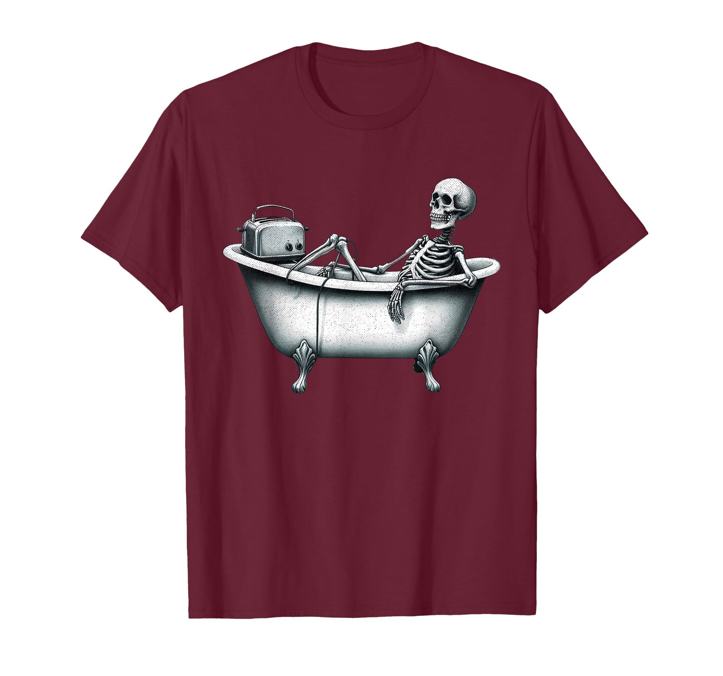 Funny Skeleton in Bathtub with Toaster T-Shirt