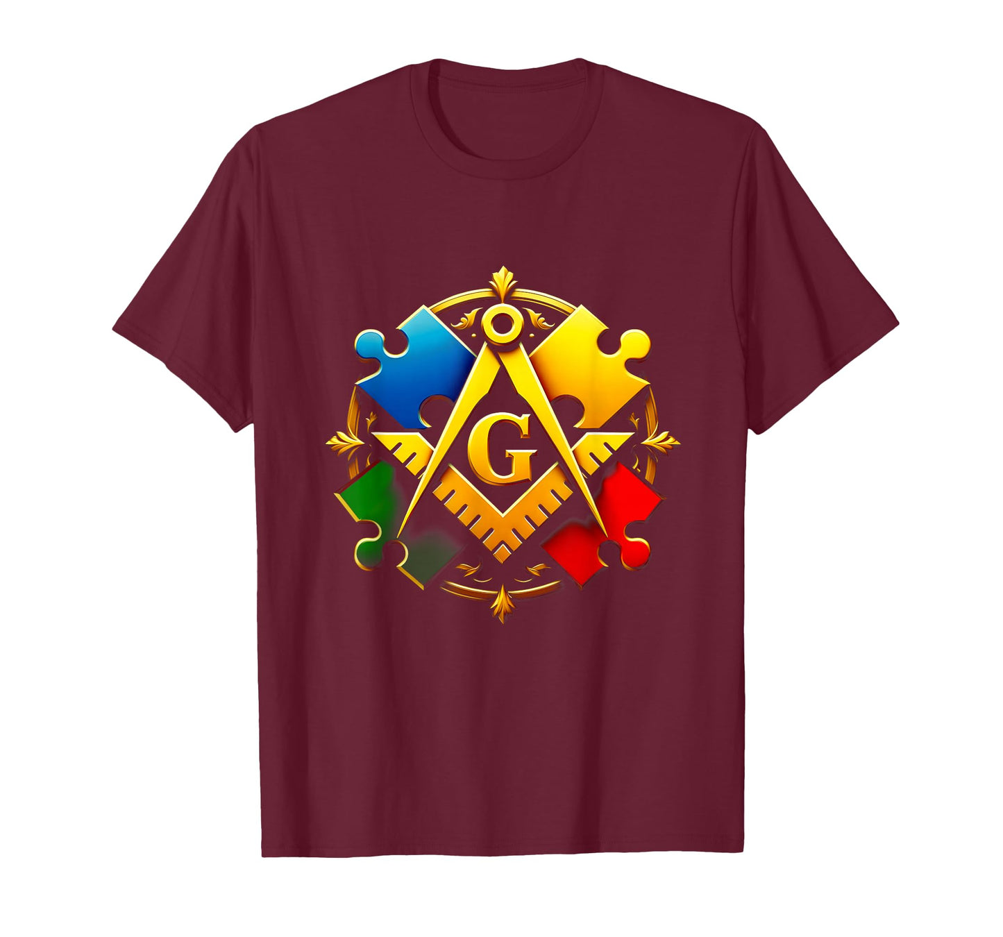 Autism Awareness Freemason Masonic Lodge Mason Puzzle T-Shirt