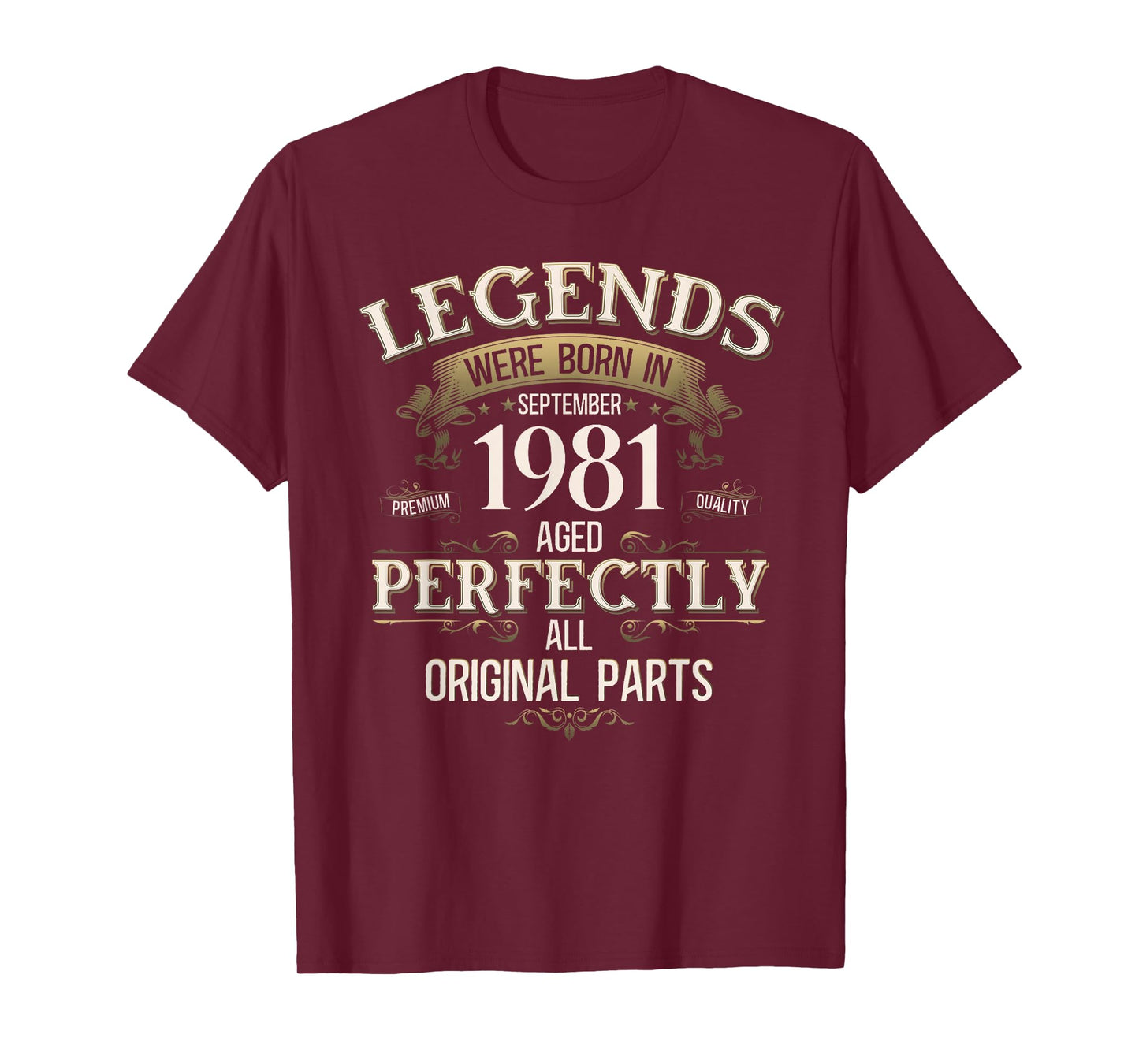 44th Birthday Gift Men Women Legend Since September 1981 T-Shirt