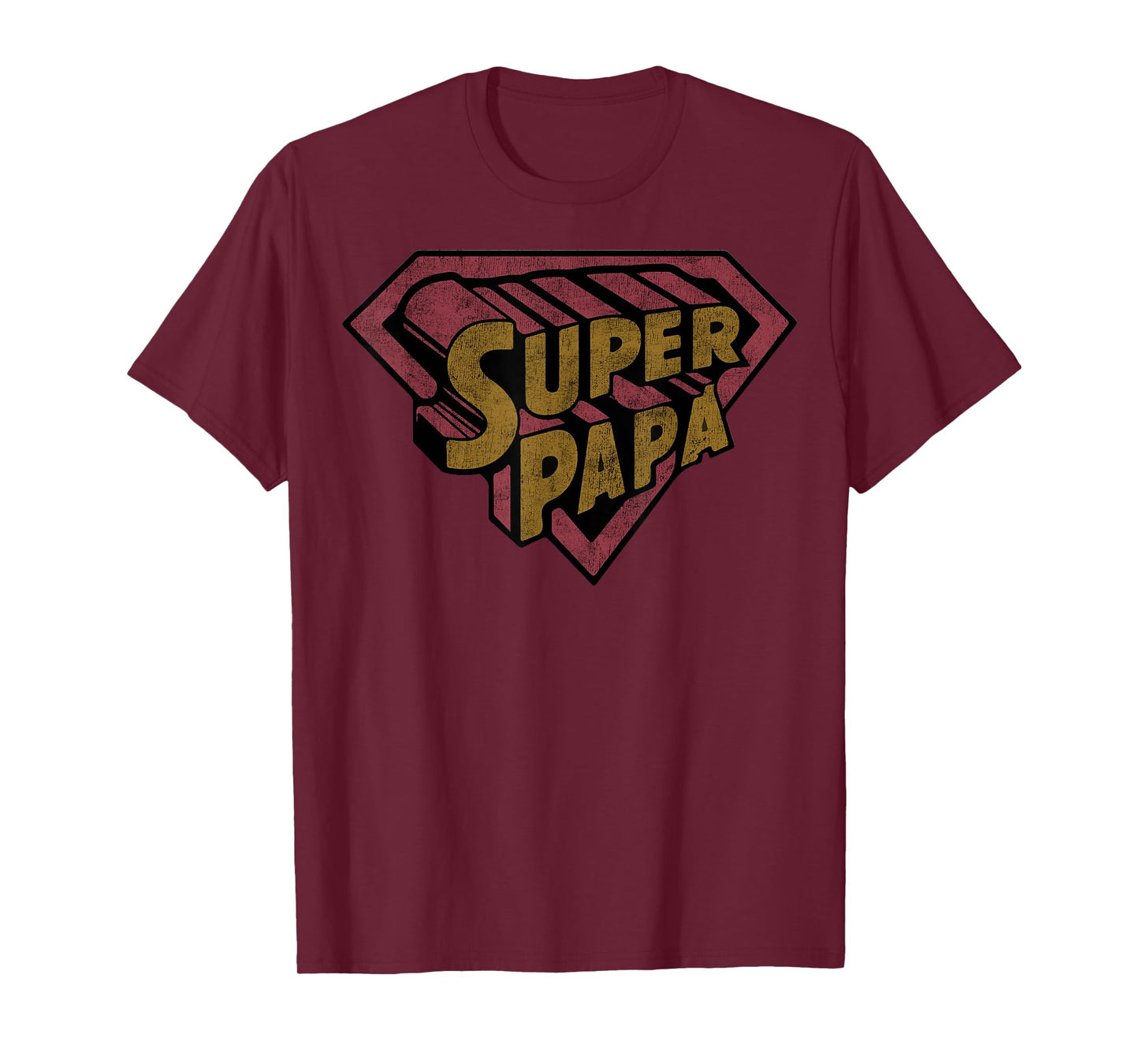 Super Papa Hero Shield Emblem Design T-Shirt