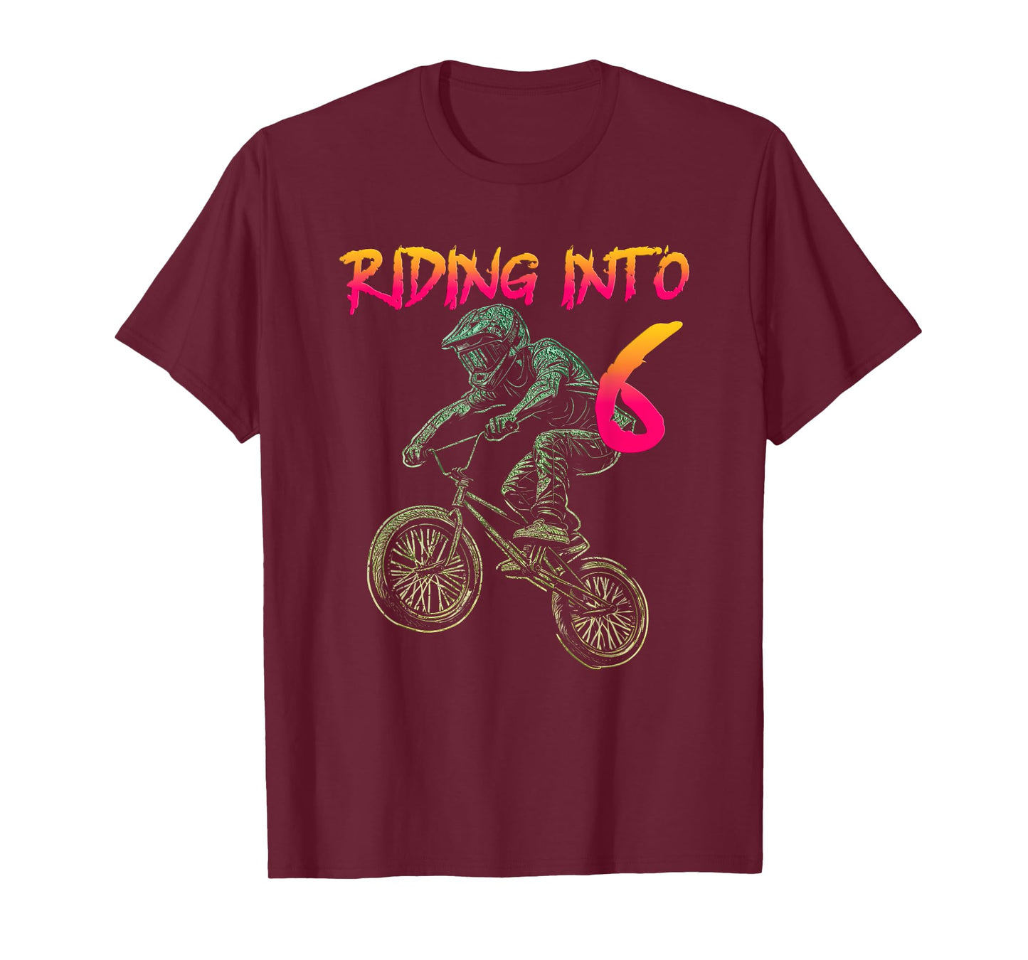 Funny 6 Year Old Bmx Birthday Boy Bicycle 6th Birthday T-Shirt