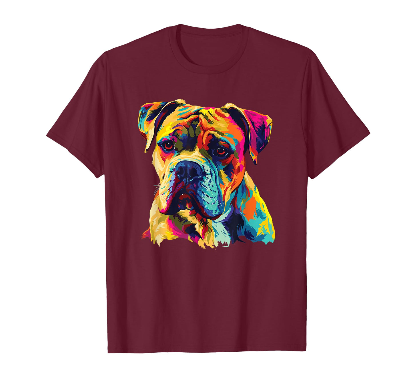 Watercolor Colorful American Bulldog Dog T-Shirt for Men Women Girls Kids
