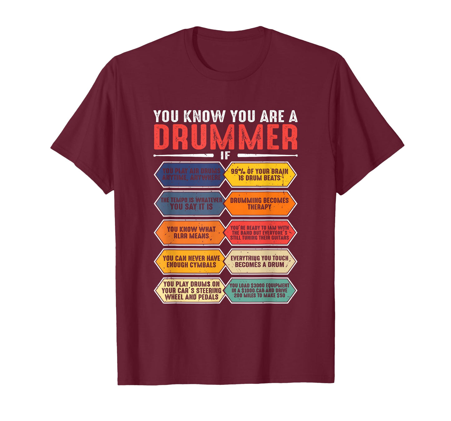 Drummer Drumming Lover Drum Player Percussion Percussionist T-Shirt