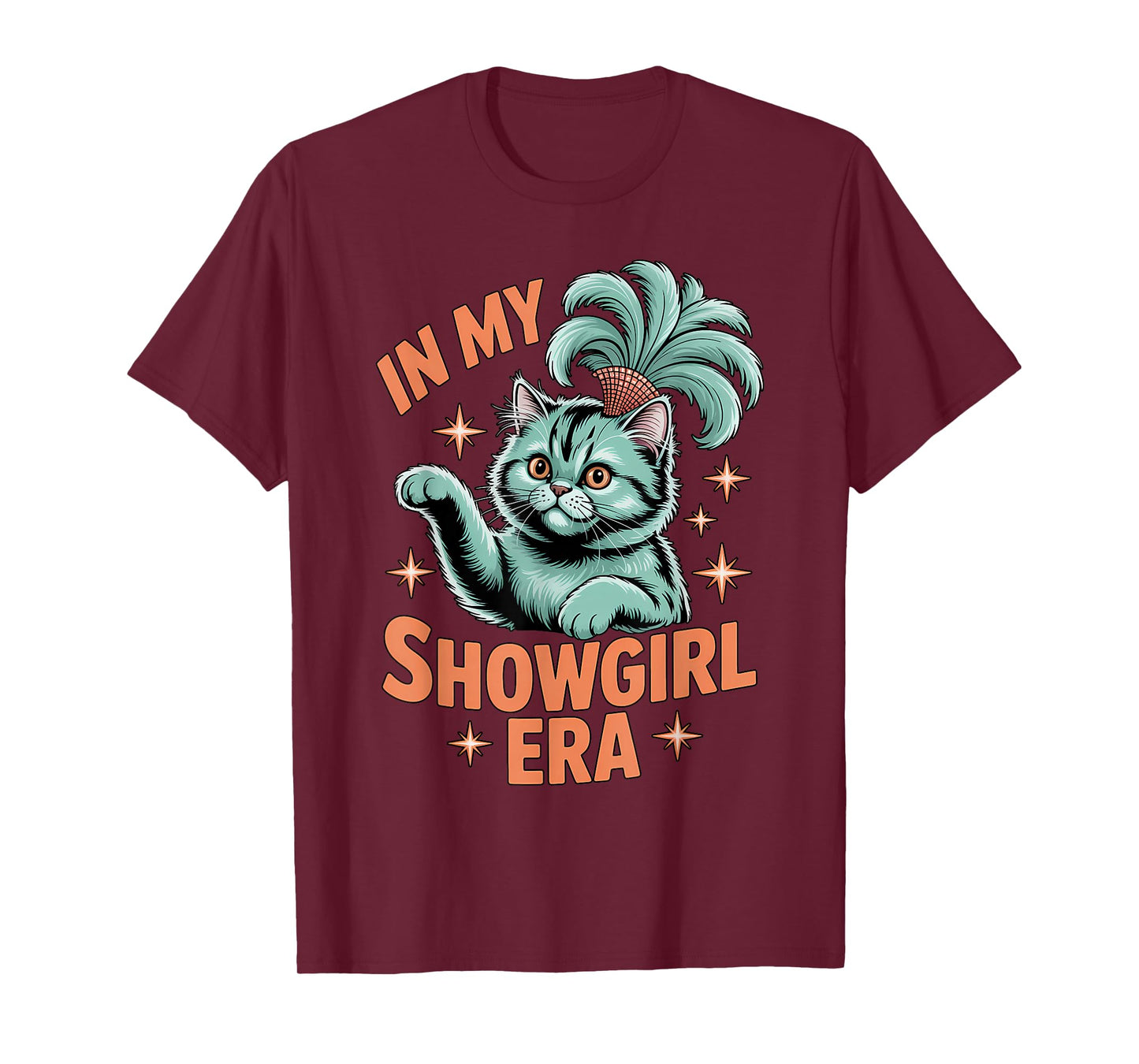 in My Showgirl Era Funny Cat Retro Costume T-Shirt