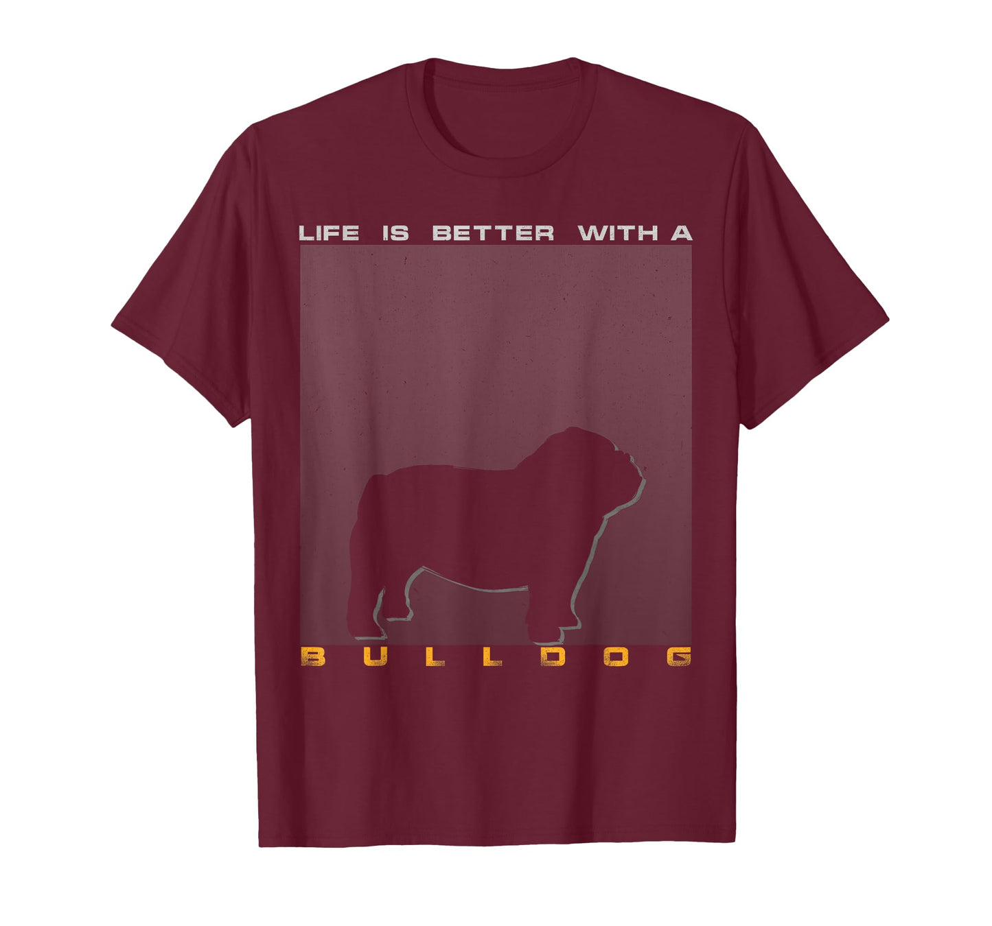 Vintage Life Is Better With A Bulldog Silhouette Men Women Kids T-Shirt