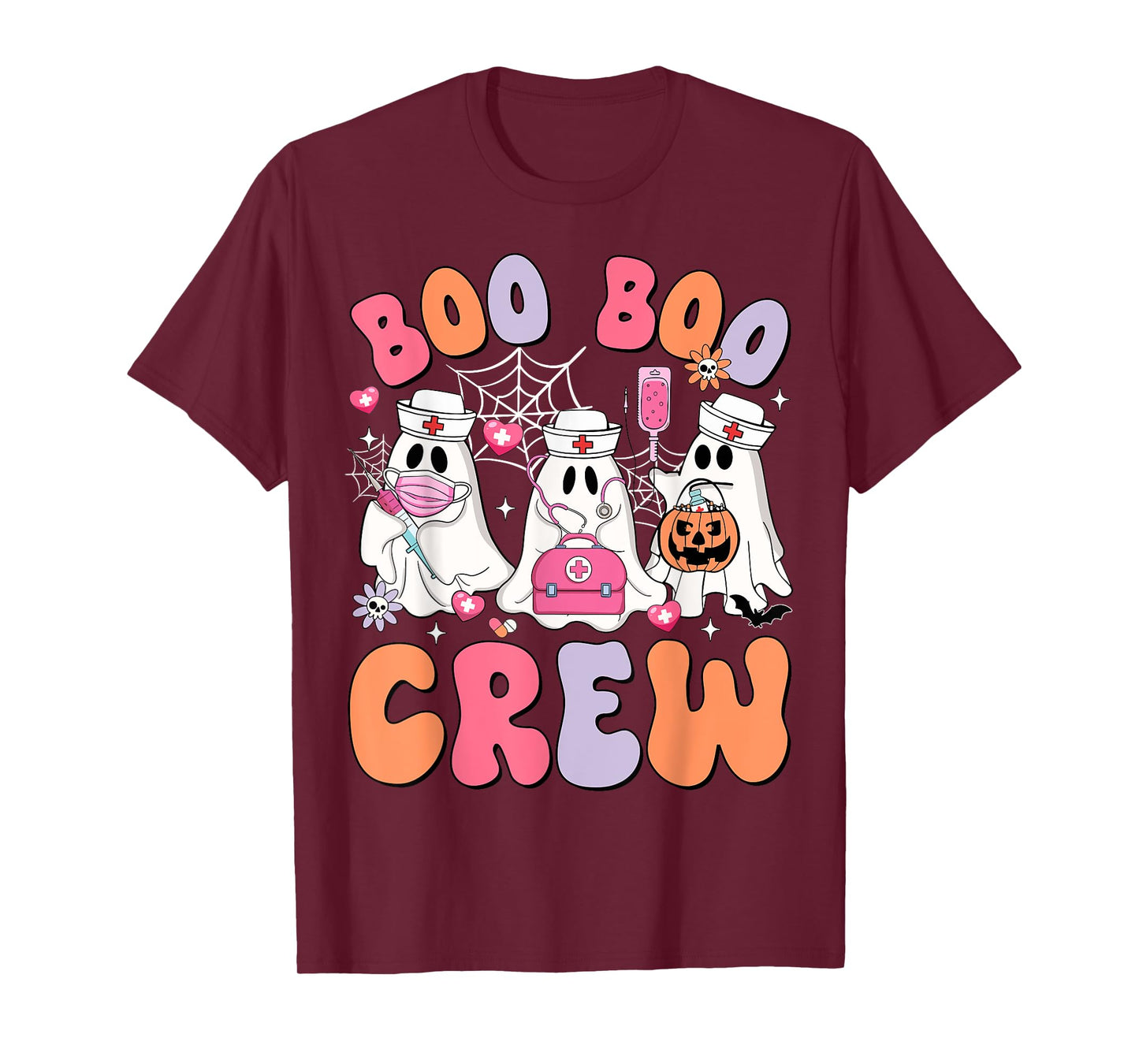 Boo Boo Crew Nurse Funny Ghost Halloween Nurse Life Women T-Shirt