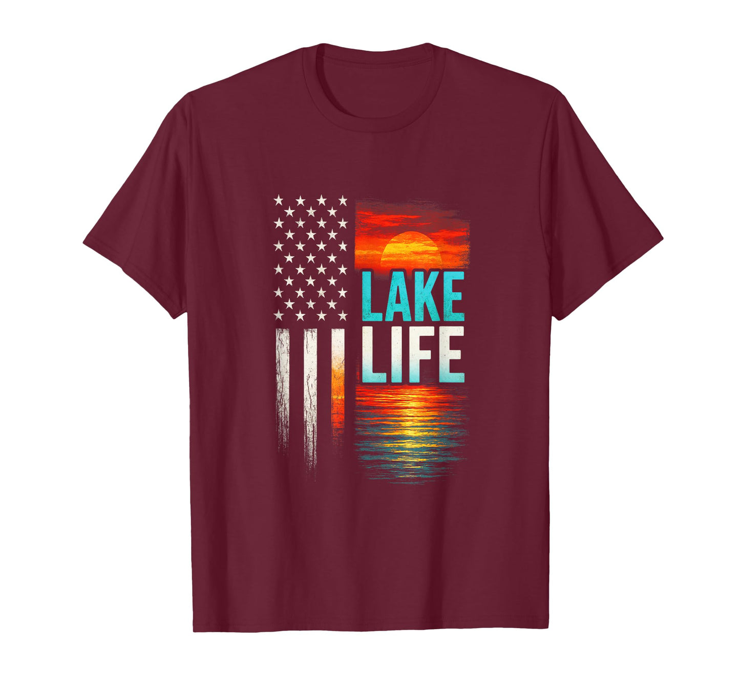 Lake Life - Lake Life Boating Fisherman Sunset T-Shirt
