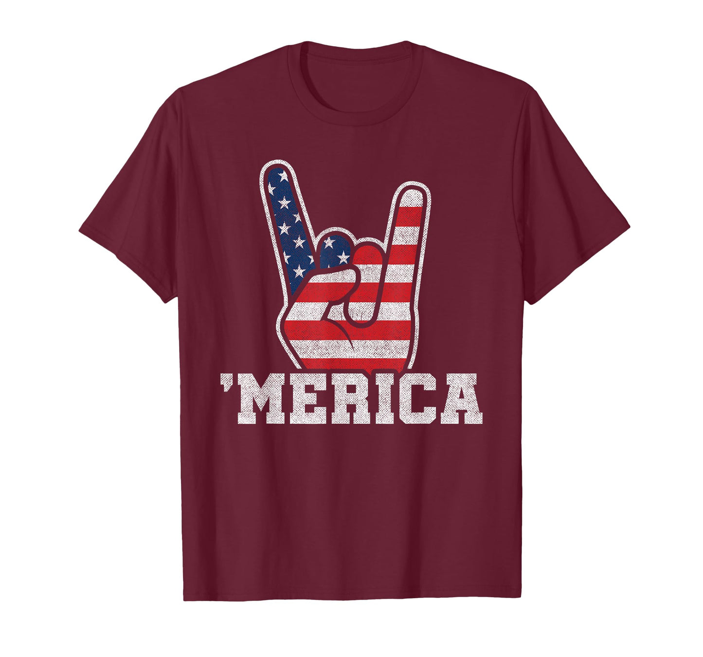 American Flag 4th of July - Rock On Retro Vintage USA Merica T-Shirt