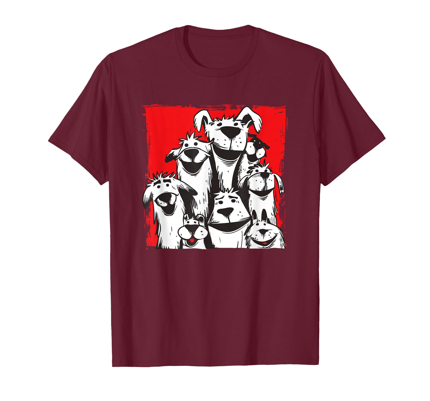 Dogs Love Happy Dog Cartoon T-Shirt