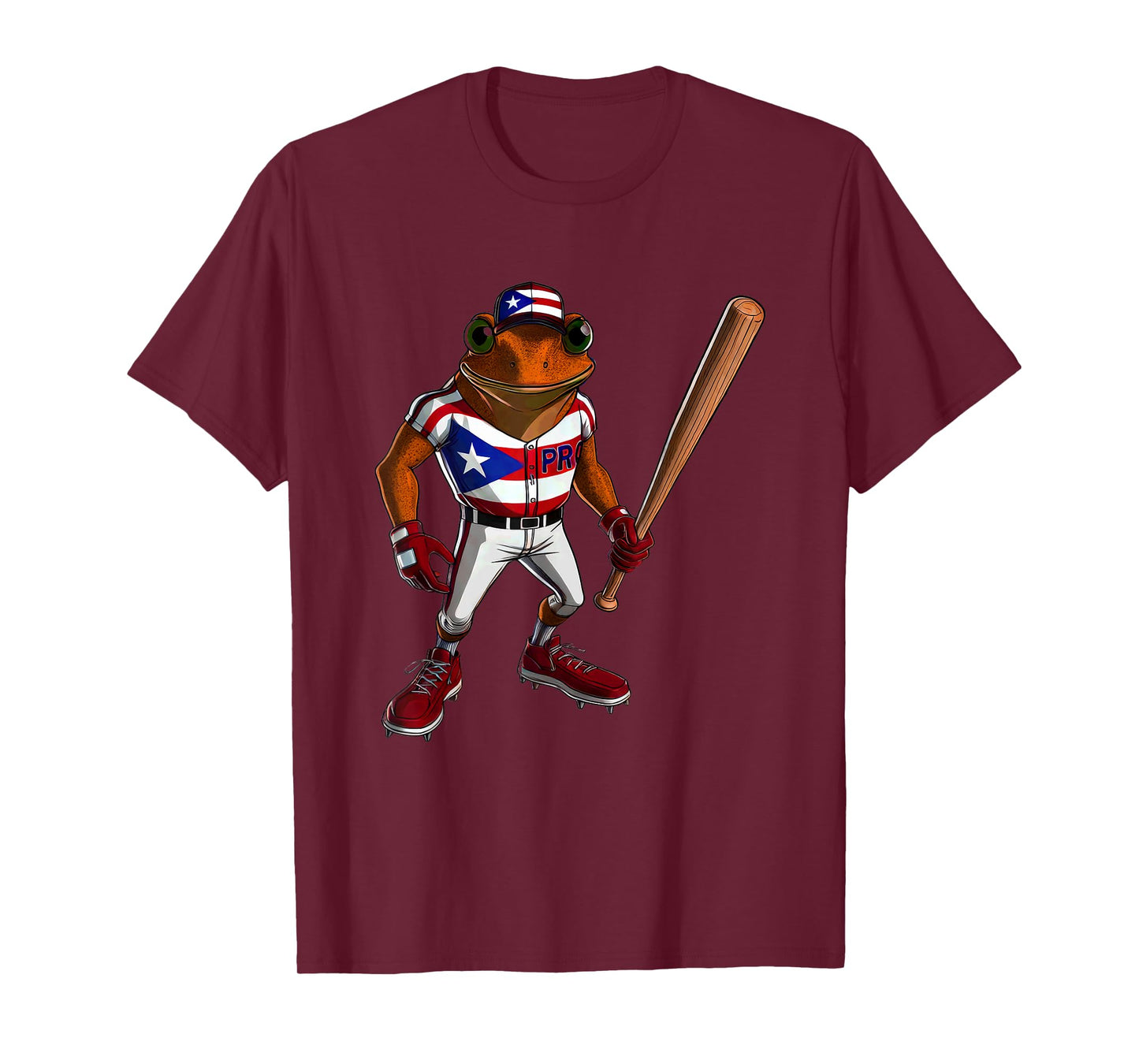 Puerto Rico Baseball Coqui Boricua Flag Bat Hat Pelota Cool T-Shirt